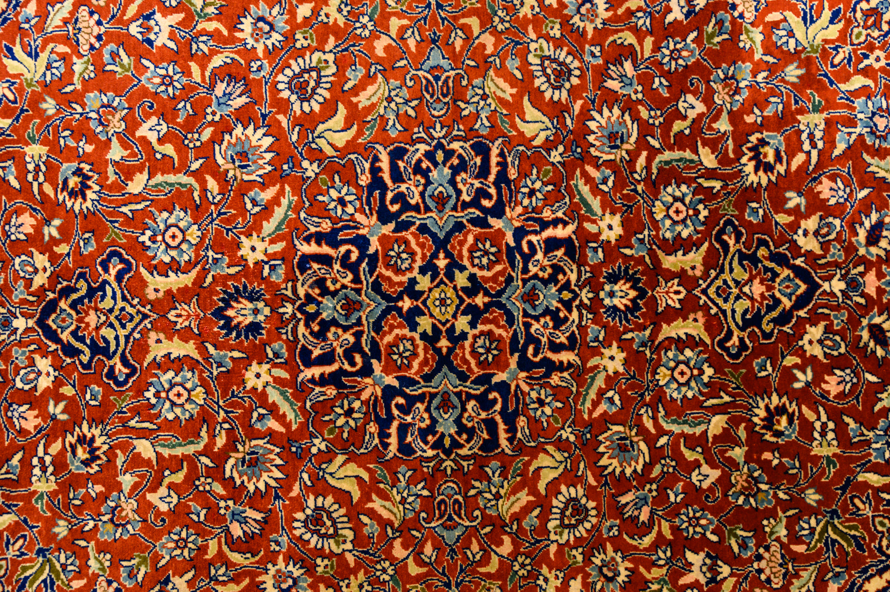 Fine Kork Vintage Persian Kashan Wool Rug 194cm x 142cm