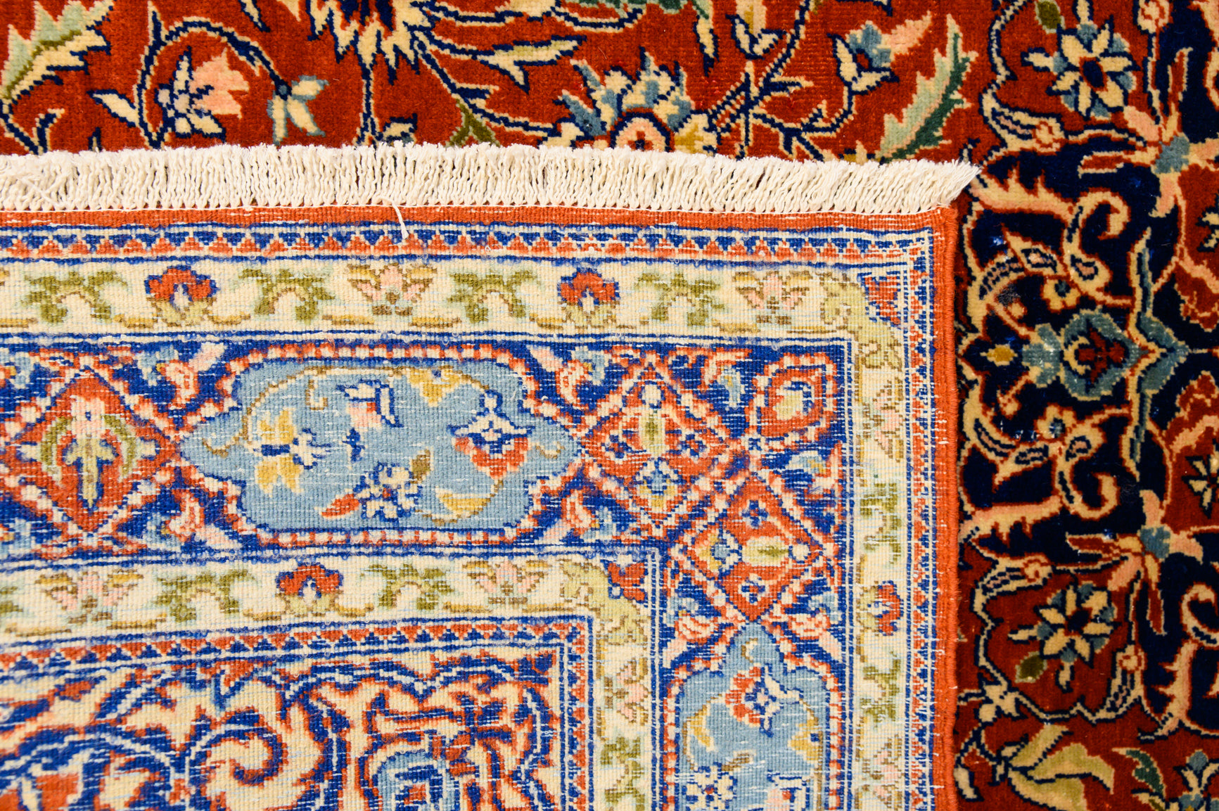 Fine Kork Vintage Persian Kashan Wool Rug 194cm x 142cm