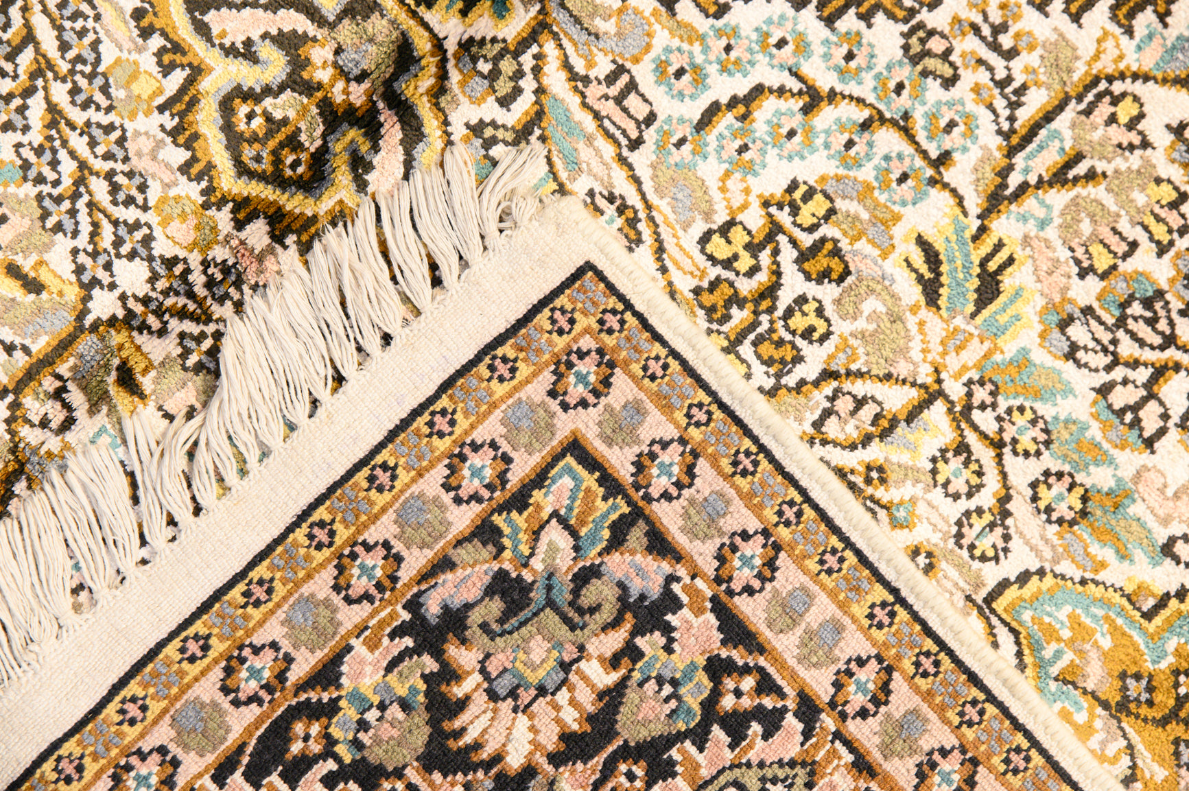 Vintage Kashmiri Silk n Wool 183cm x 123cm