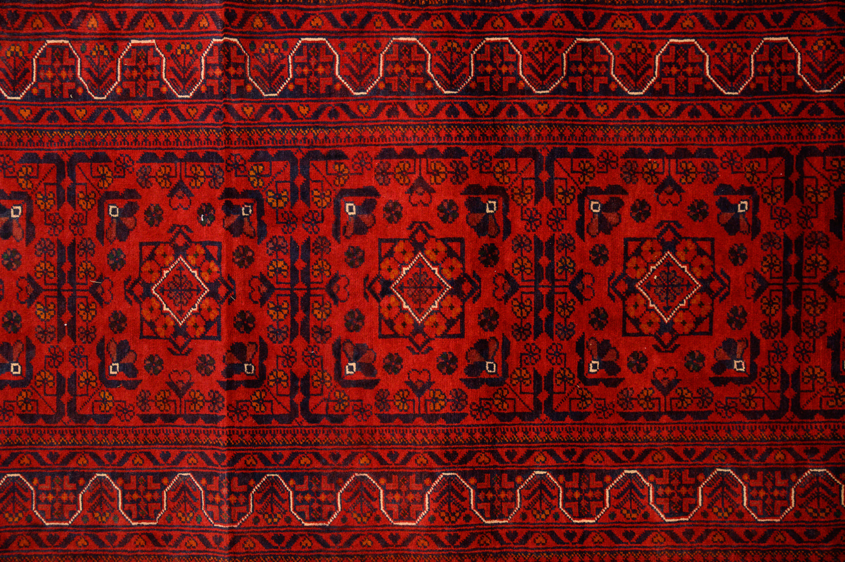 XL Red Fine Red Afghan Khamyab Wool Runner 577cm x 83cm