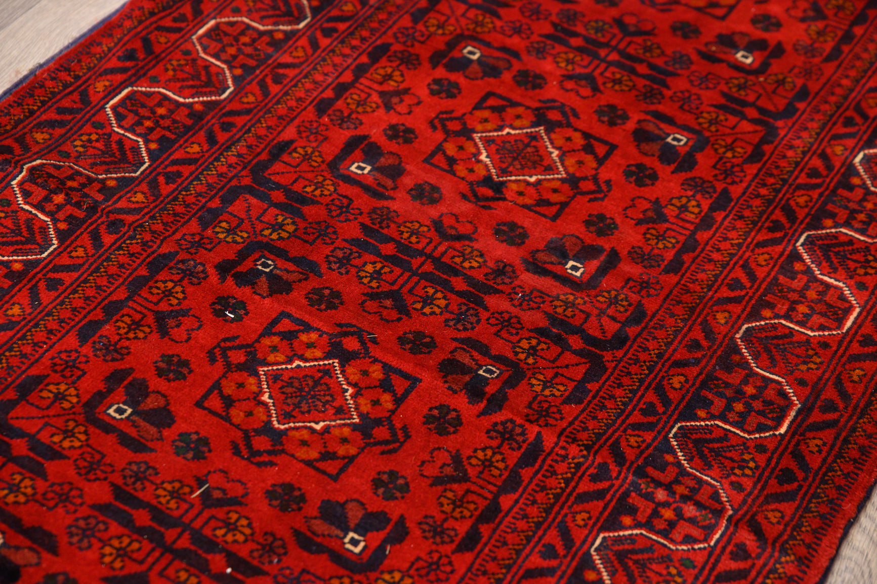 XL Red Fine Red Afghan Khamyab Wool Runner 577cm x 83cm