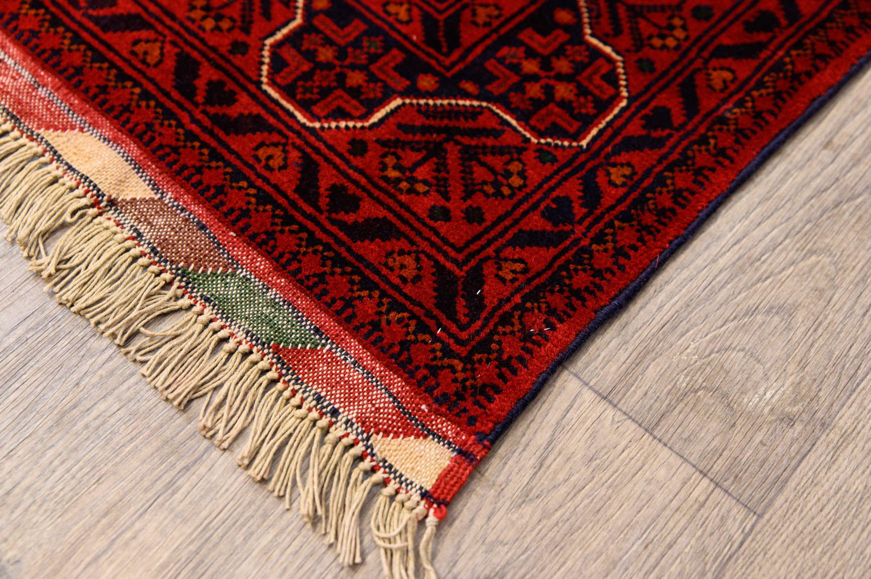 XL Red Fine Red Afghan Khamyab Wool Runner 577cm x 83cm