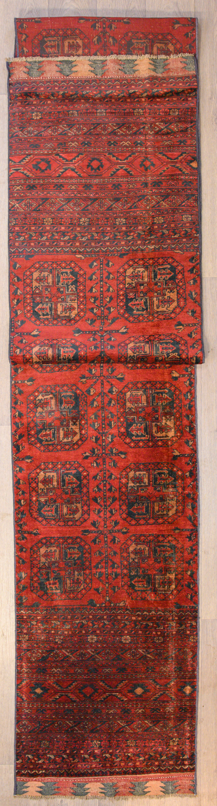 XL Vintage Afghan Turkoman Wool Runner 562cm x 72cm