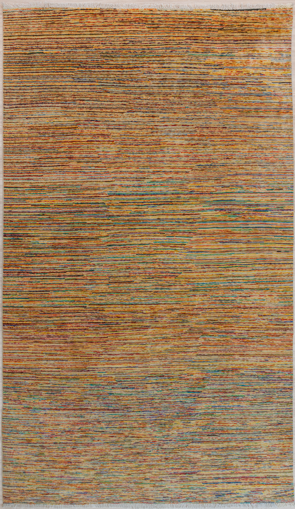 Stripi Afghan Chobi Wool Rug 288cm x 194cm