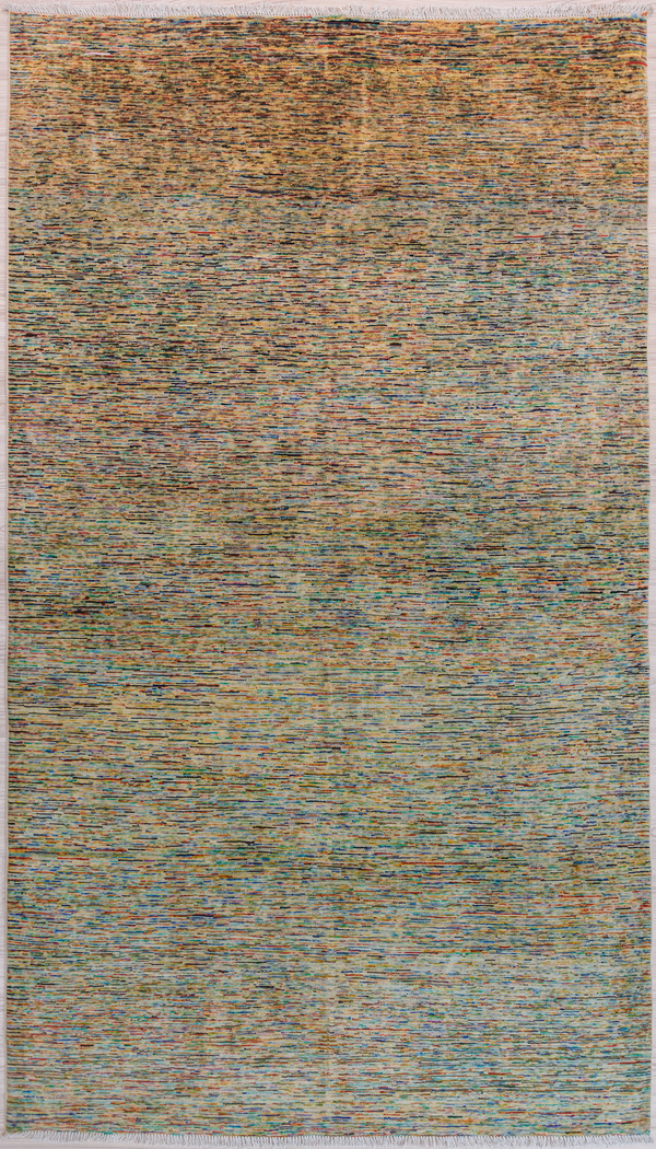 Stripi Afghan Chobi Wool Rug 292cm x 197cm