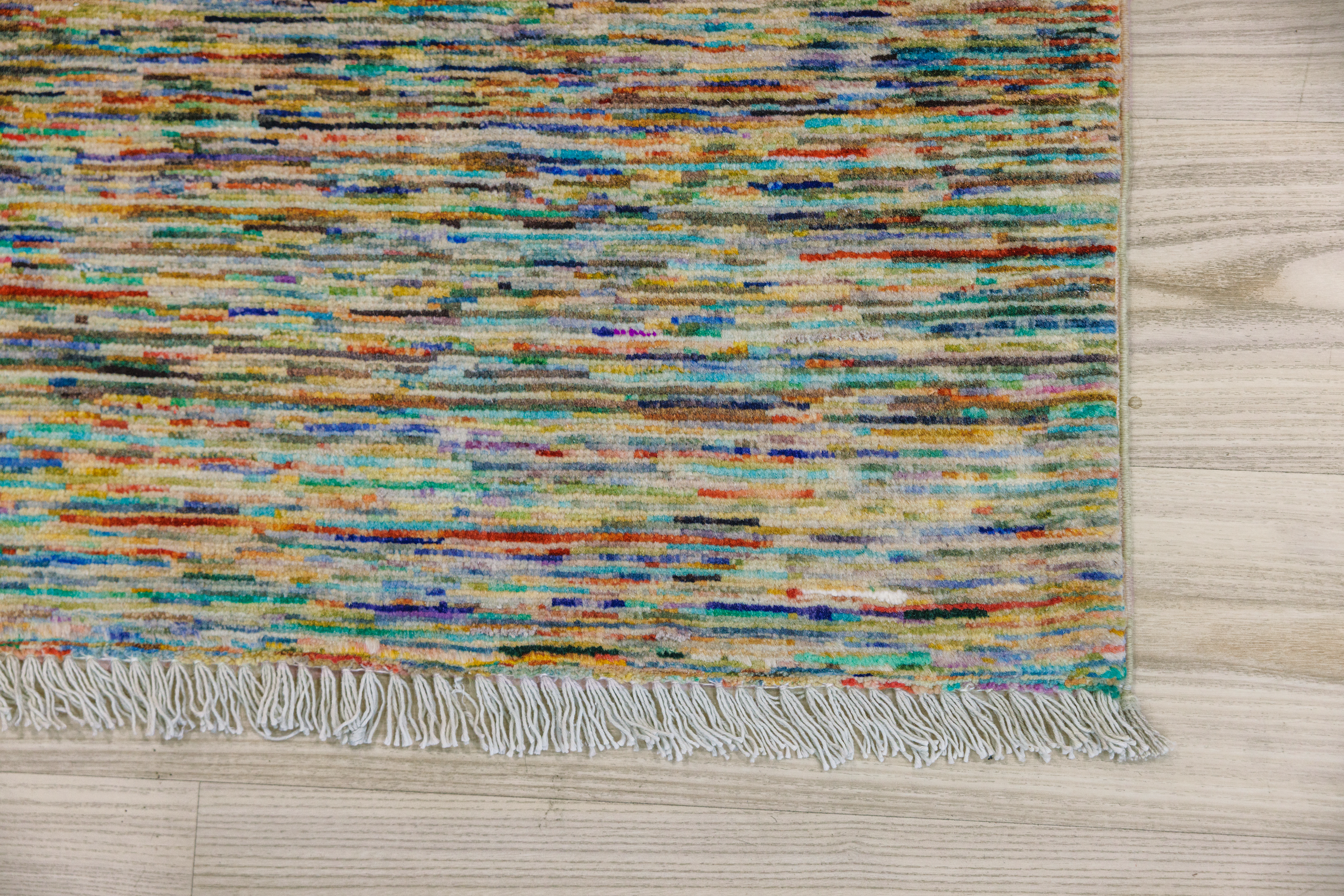 Stripi Afghan Chobi Wool Rug 292cm x 197cm