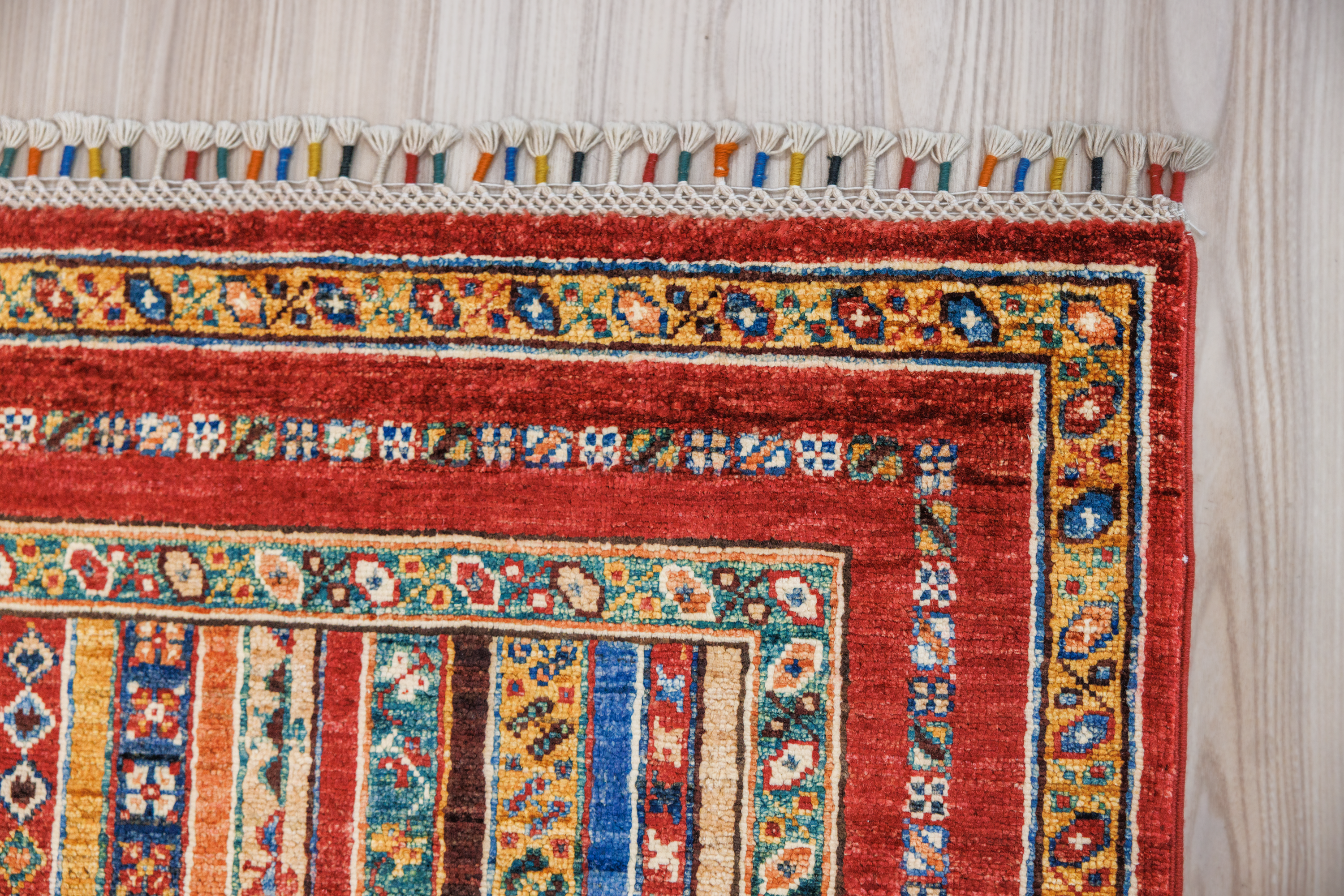 Multicolour Afghan Khurjin Chobi Wool Rug 204cm x 154cm