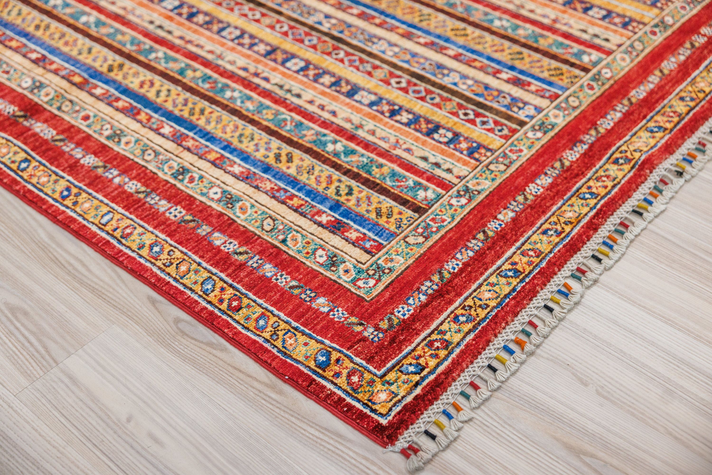 Multicolour Afghan Khurjin Chobi Wool Rug 204cm x 154cm
