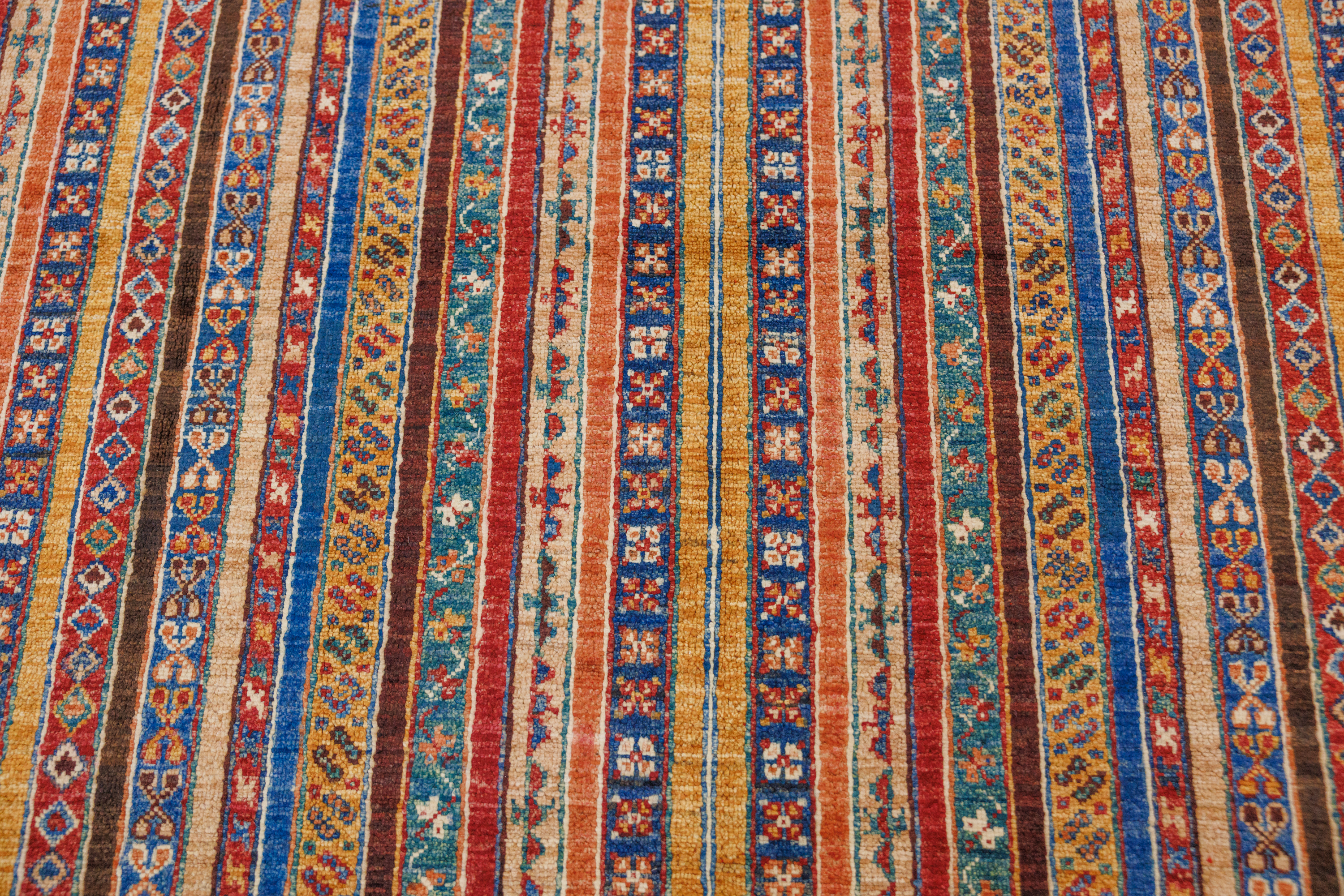 Multicolour Afghan Khurjin Chobi Wool Rug 204cm x 154cm