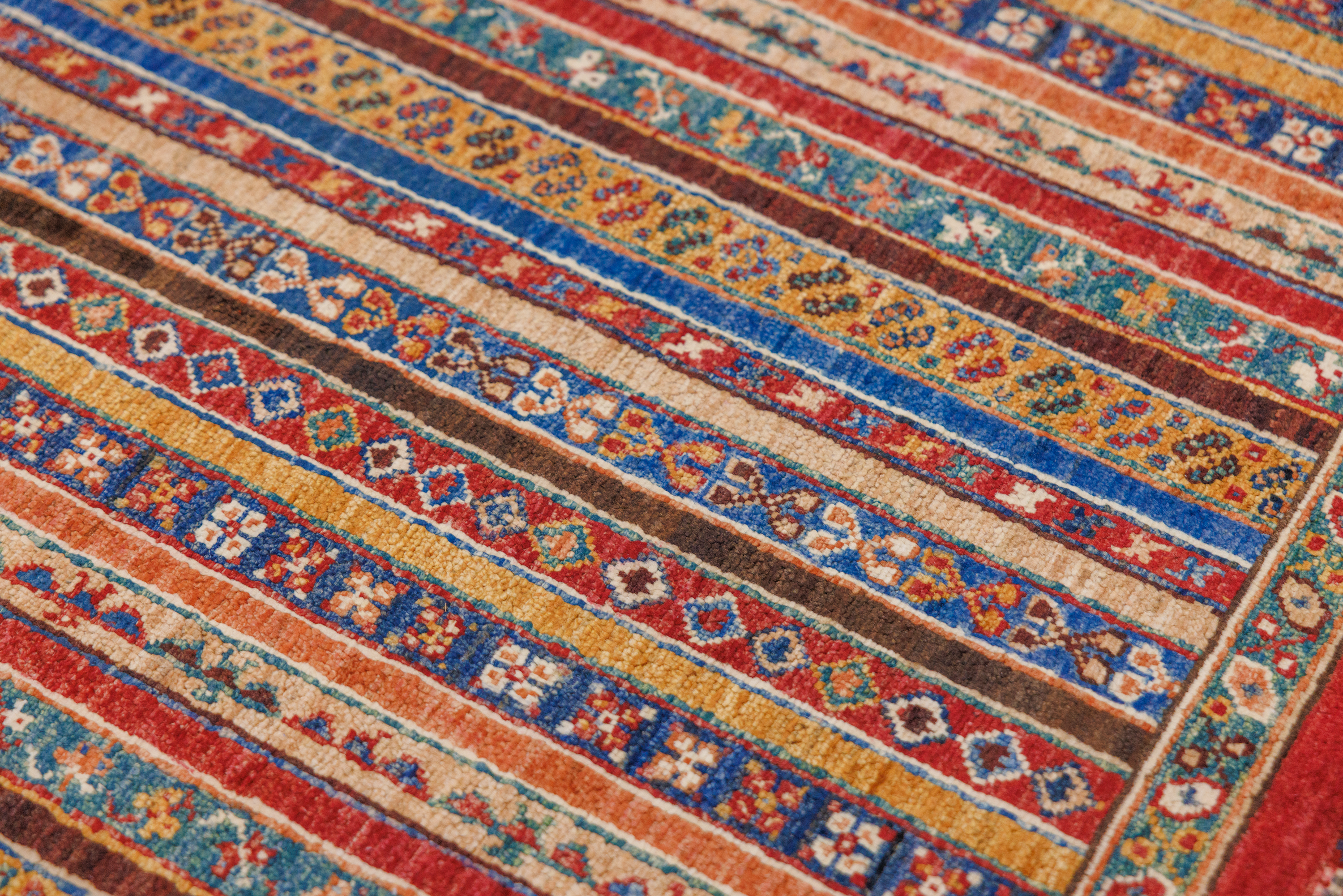 Multicolour Afghan Khurjin Chobi Wool Rug 204cm x 154cm