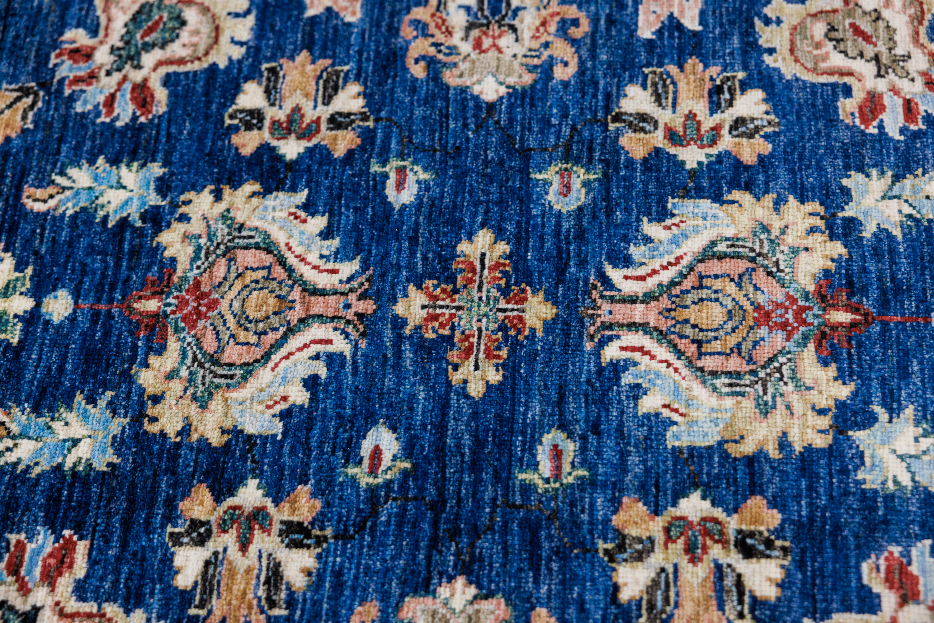 Blue Afghan Chobi Wool Rug 184cm x 125cm