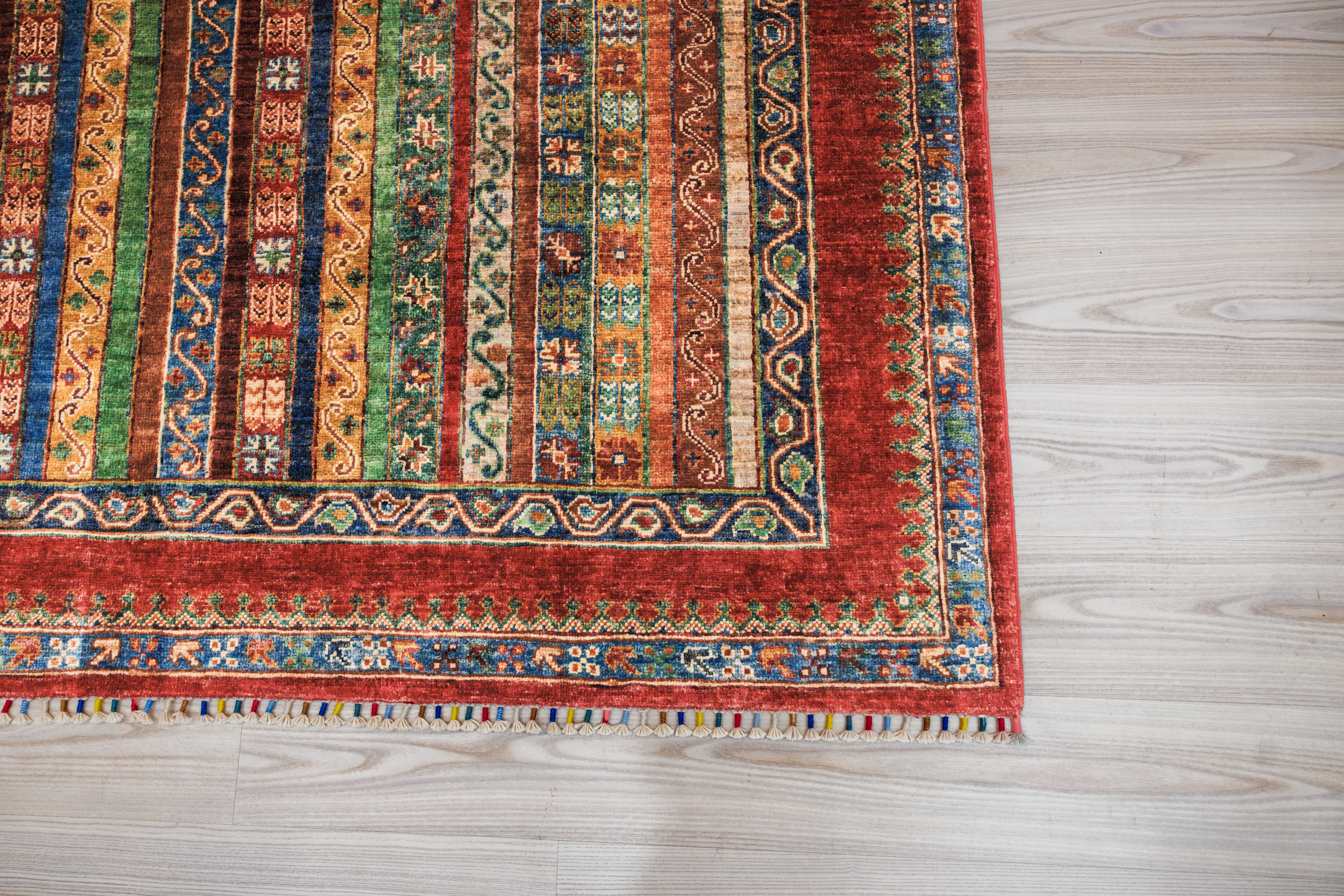 Multicolour Afghan Khurjin Chobi Wool Rug 237cm x 180cm