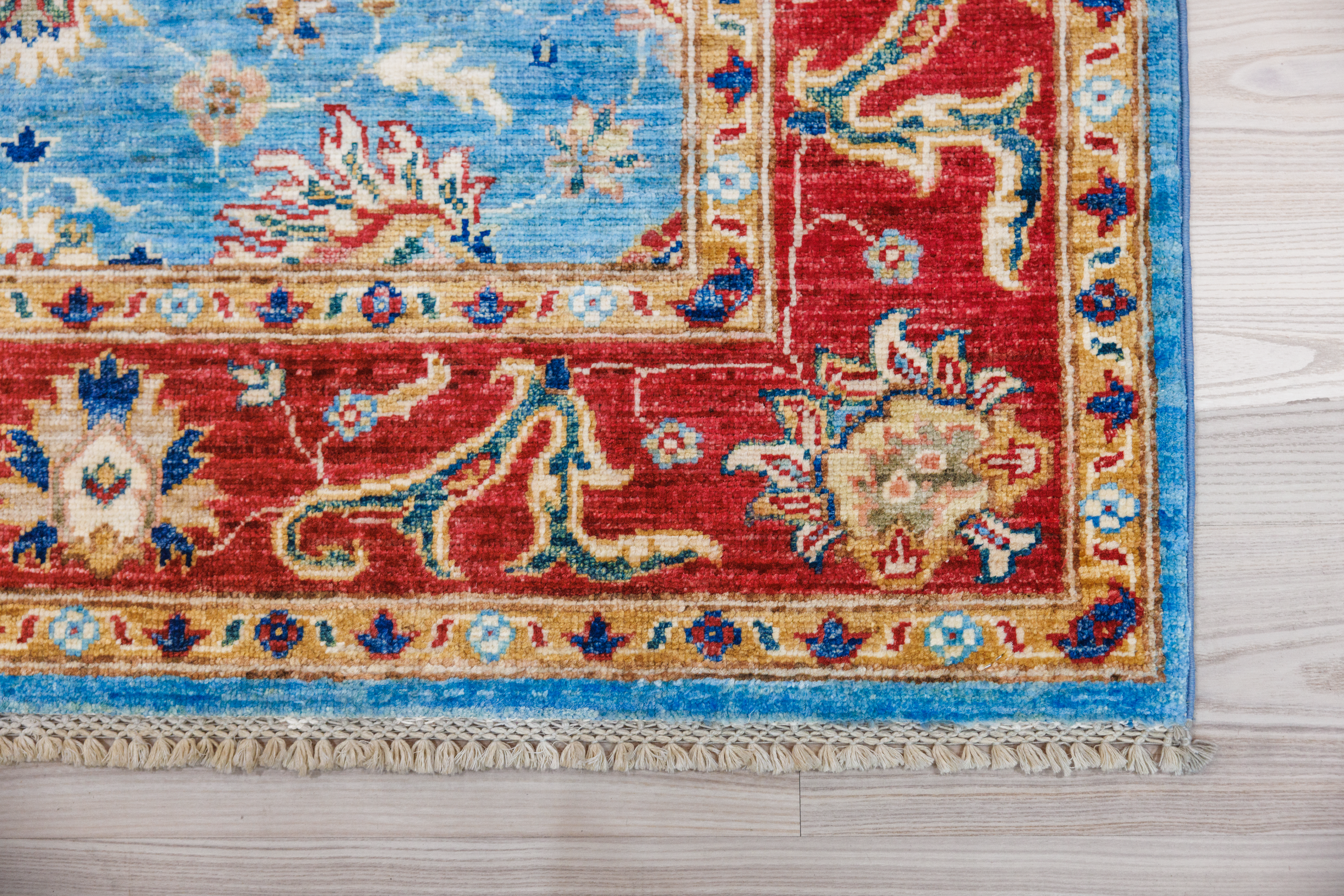 Blue Rare Afghan Chobi Rug 203cm x 201cm