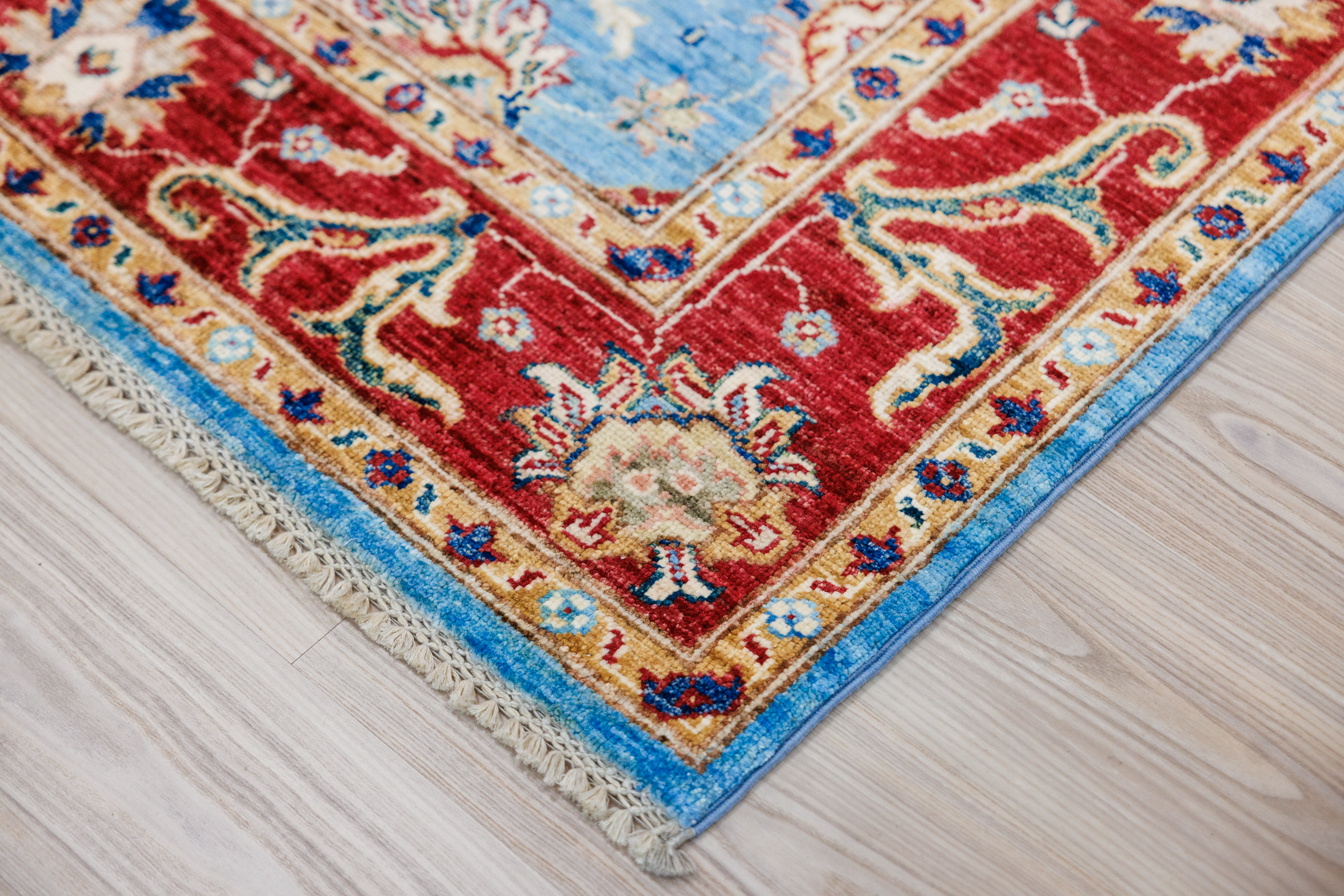Blue Rare Afghan Chobi Rug 203cm x 201cm