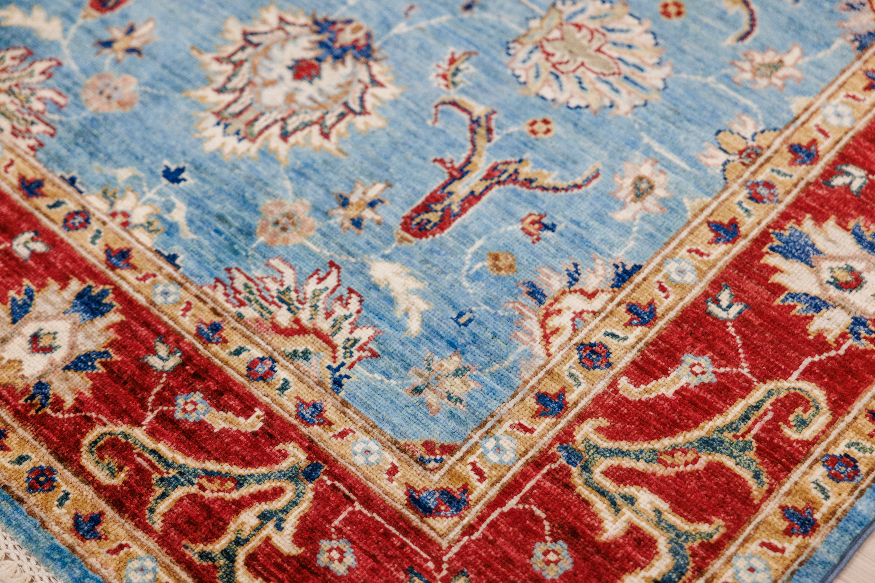 Blue Rare Afghan Chobi Rug 203cm x 201cm