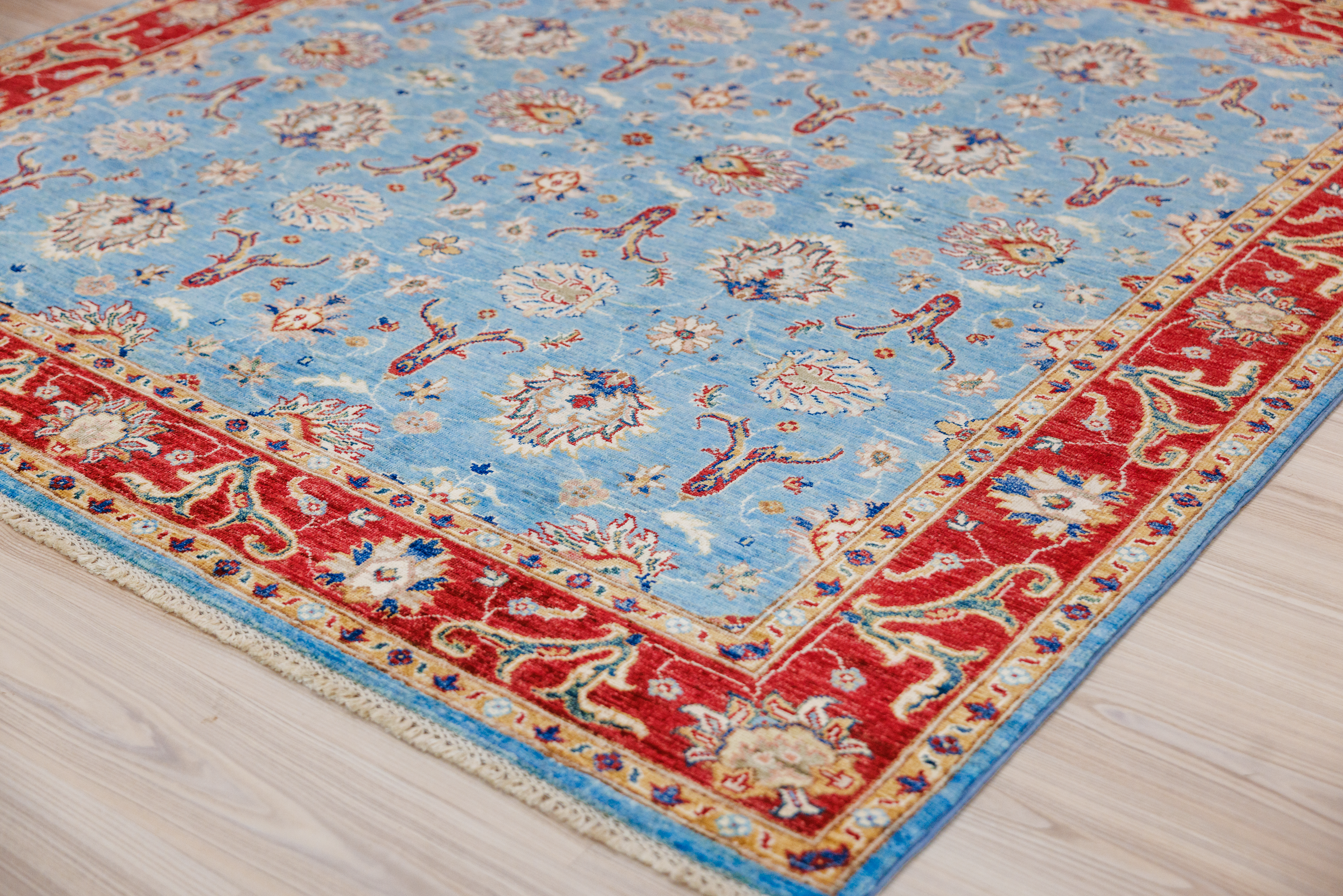 Blue Rare Afghan Chobi Rug 203cm x 201cm
