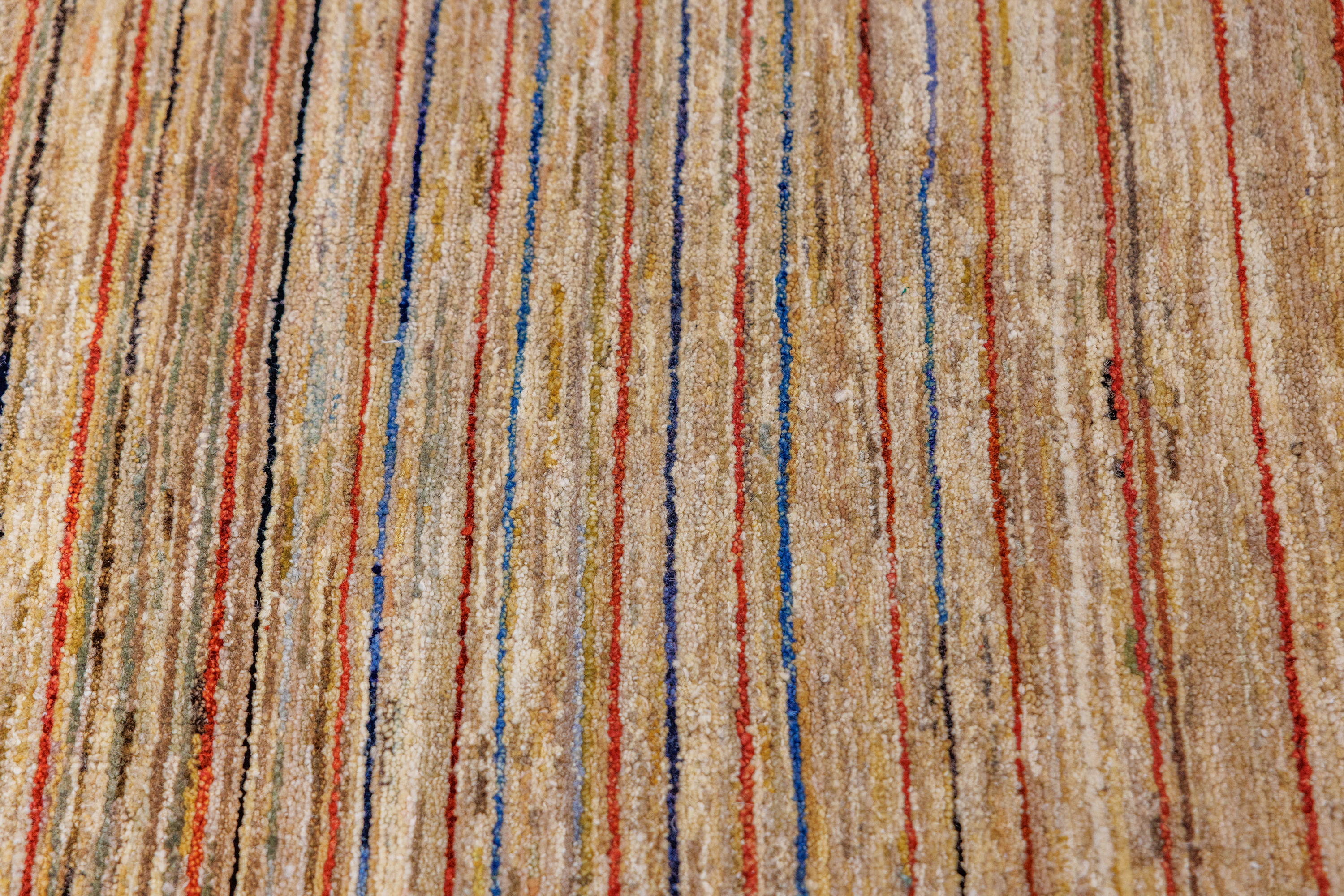 Modern Afghan Stripi Wool Rug 252cm x 141cm
