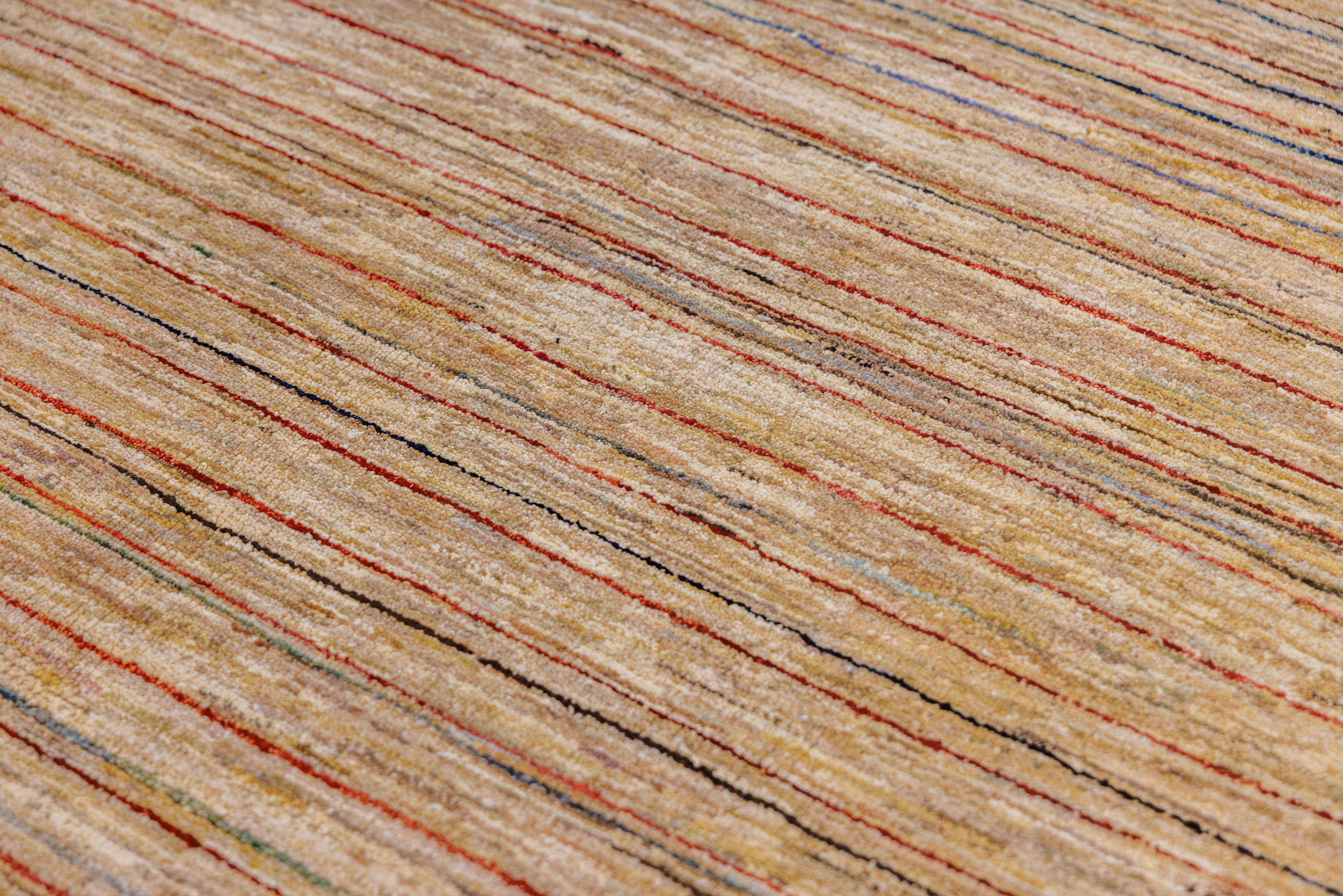 Modern Afghan Stripi Wool Rug 252cm x 141cm