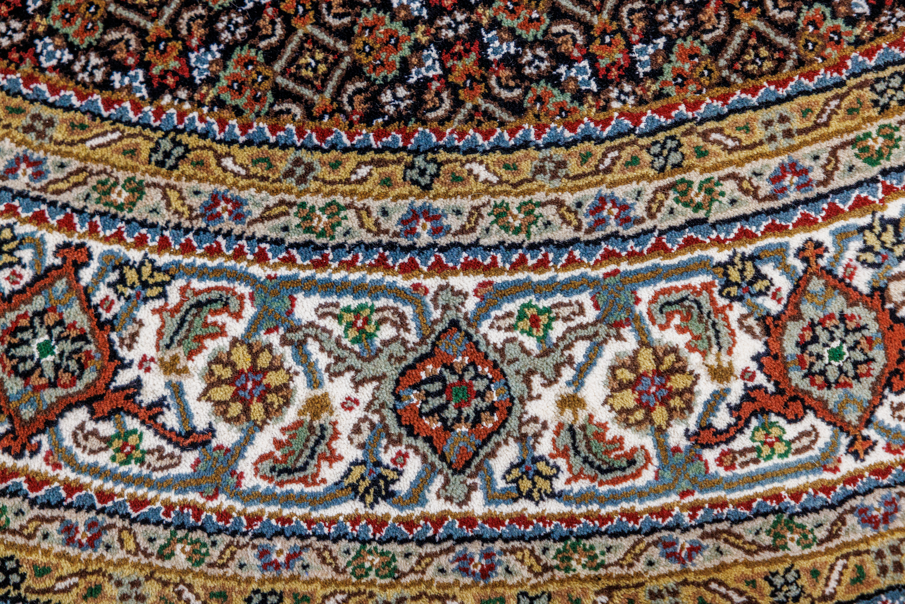 Rare Jaipur Tabriz Silk n Wool Round Rug 196cm x 196cm