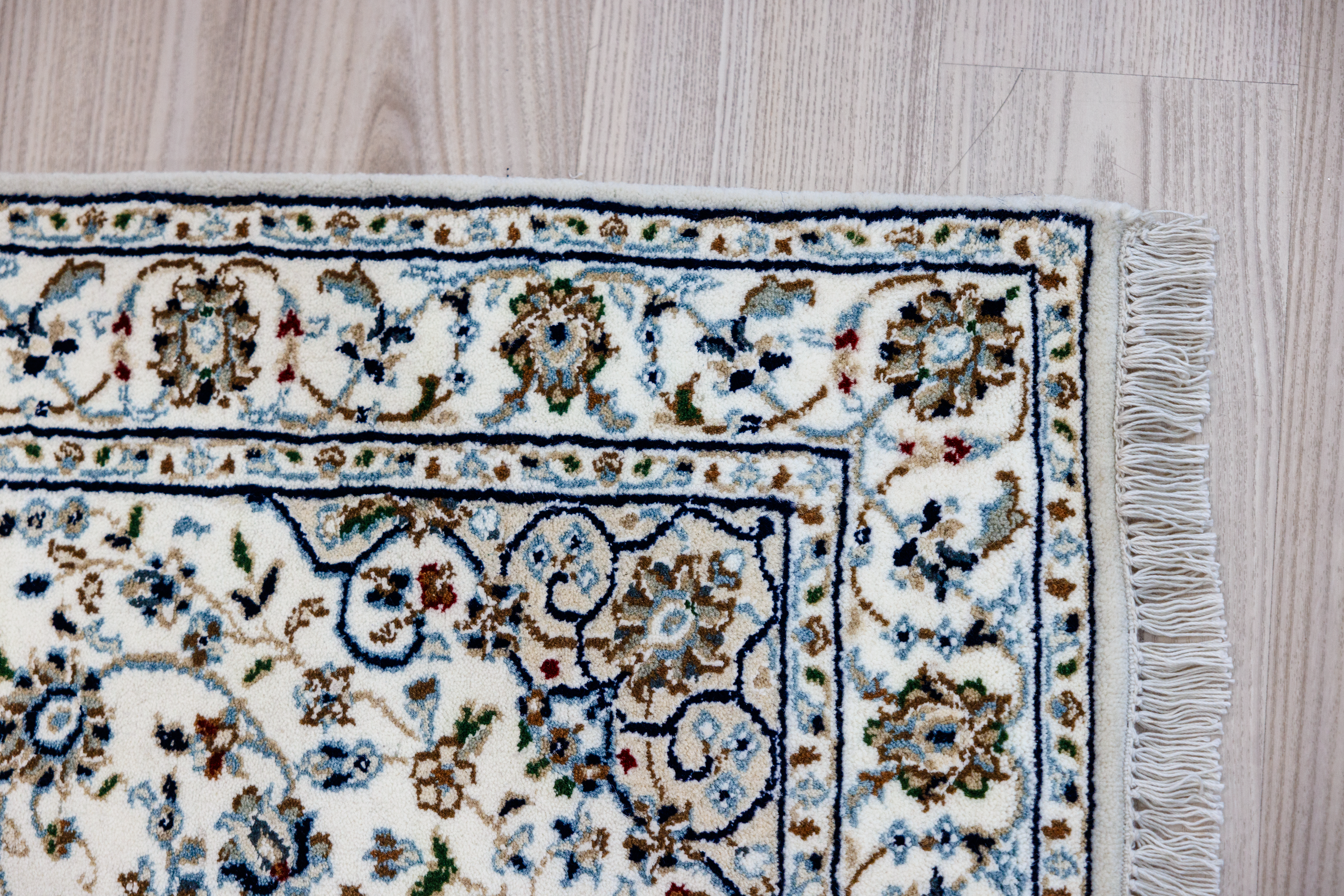 Ivory Cream Jaipur Nain Silk n Wool Runner 310cm x 78cm