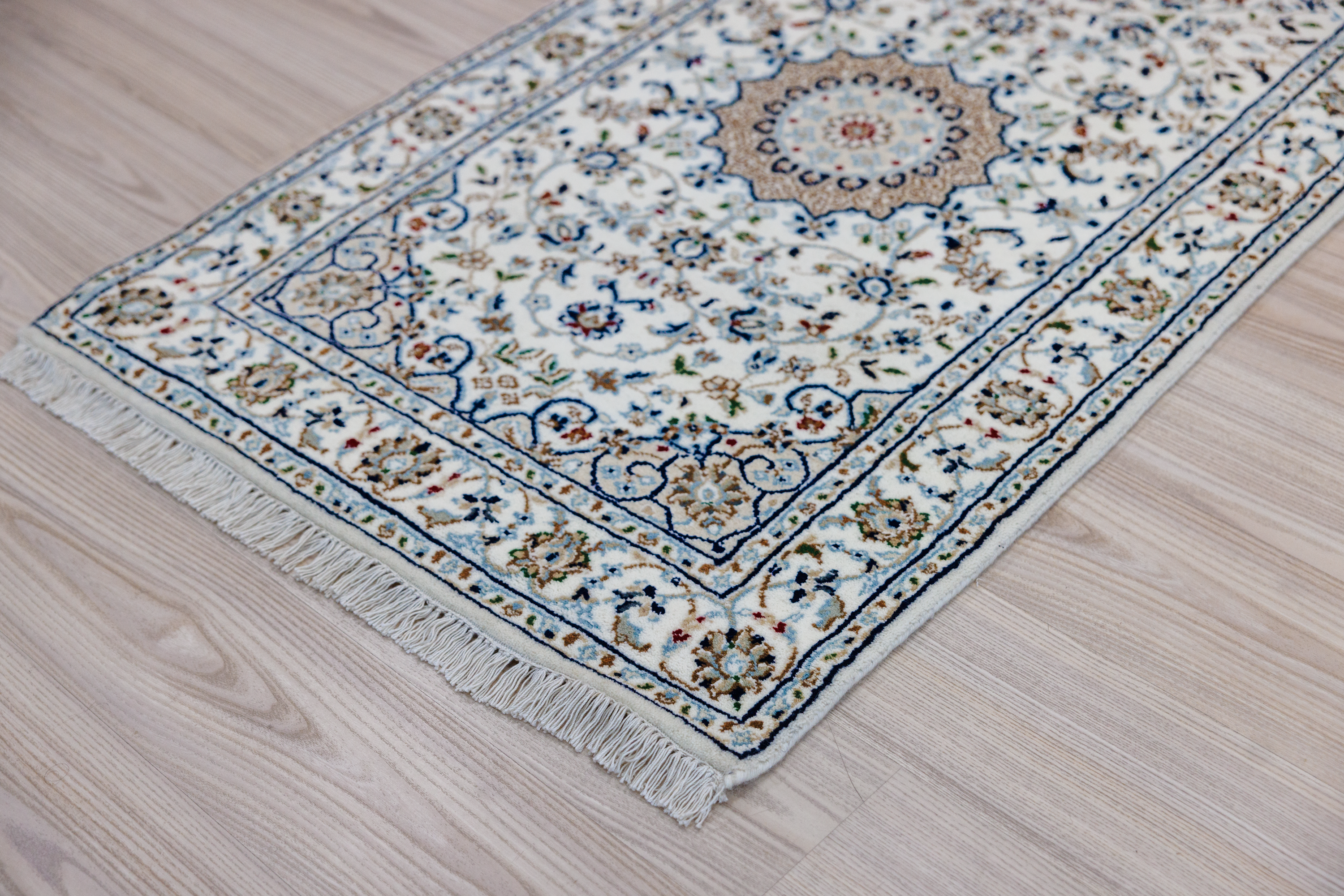 Ivory Cream Jaipur Nain Silk n Wool Runner 310cm x 78cm