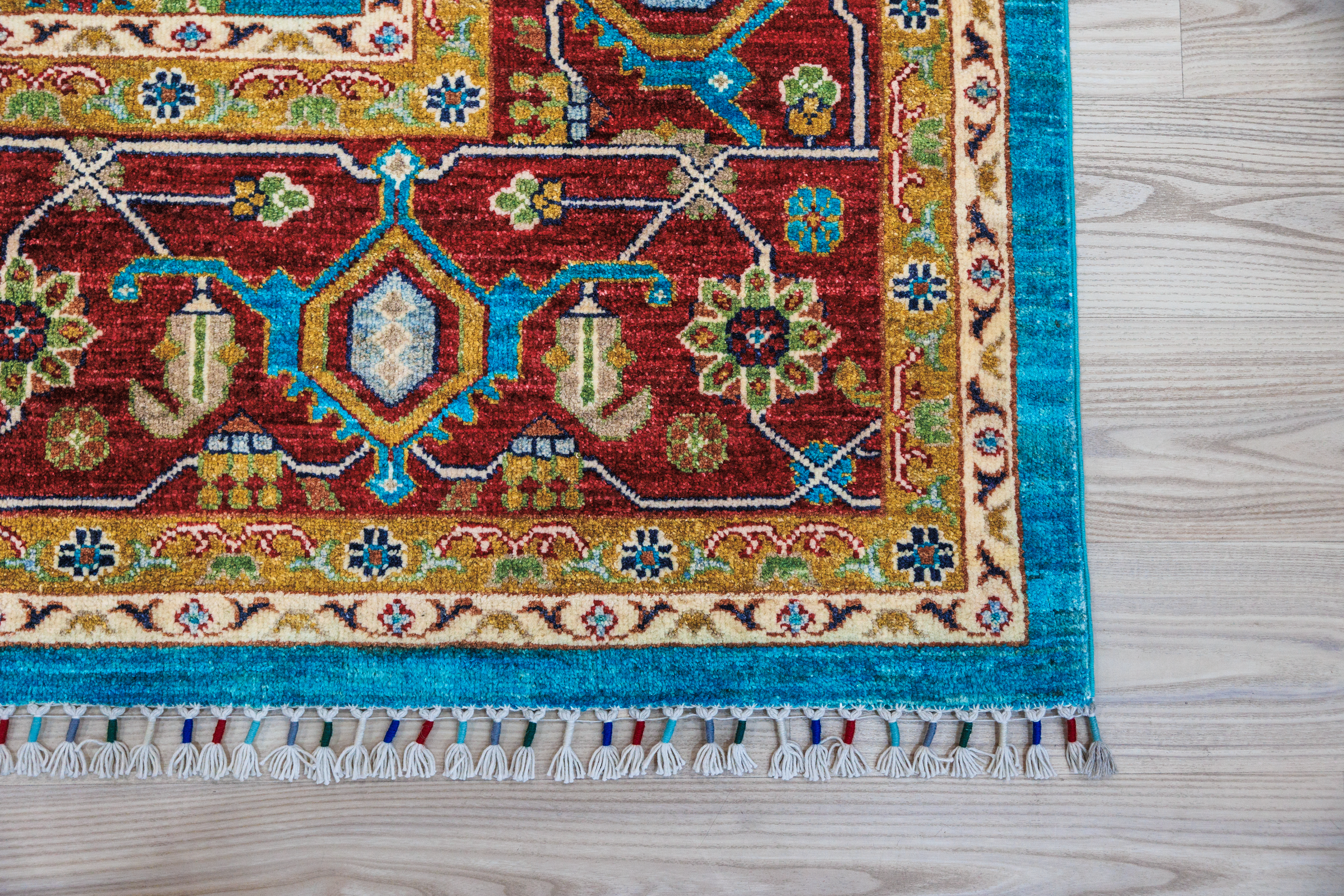 Blue Large Afghan Chobi Wool Rug 392cm x 284cm