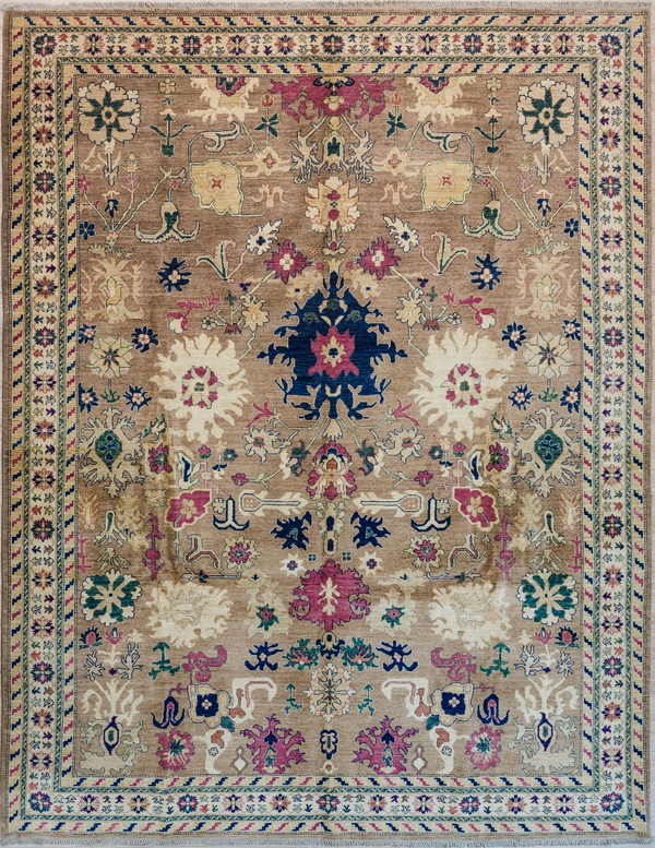 Beige Pink Afghan Chobi Wool Rug 395cm x 297cm