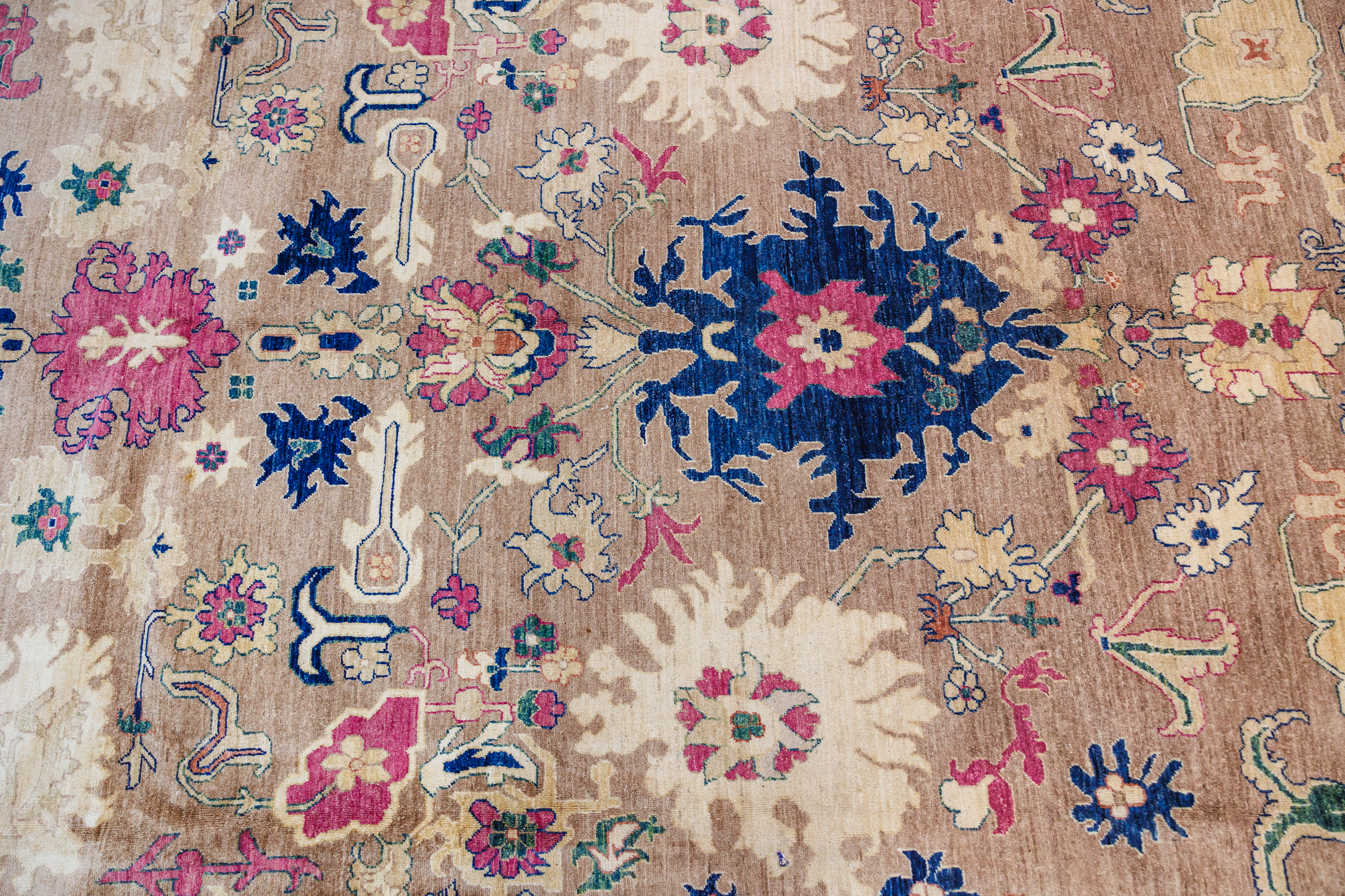 Beige Pink Afghan Chobi Wool Rug 395cm x 297cm