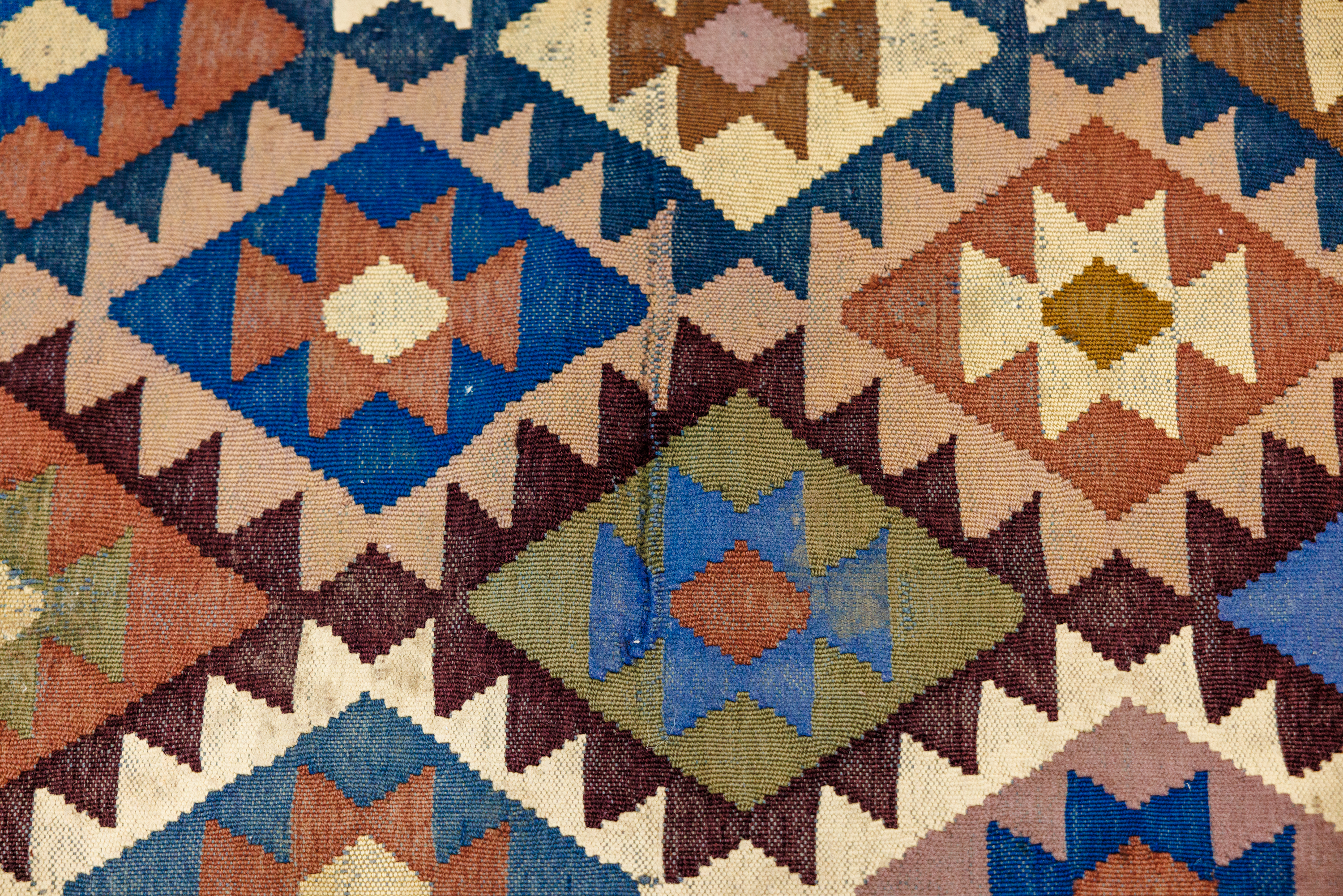 Semi-Antique Multicolour Turkish Wool Kilim 292cm x 200cm