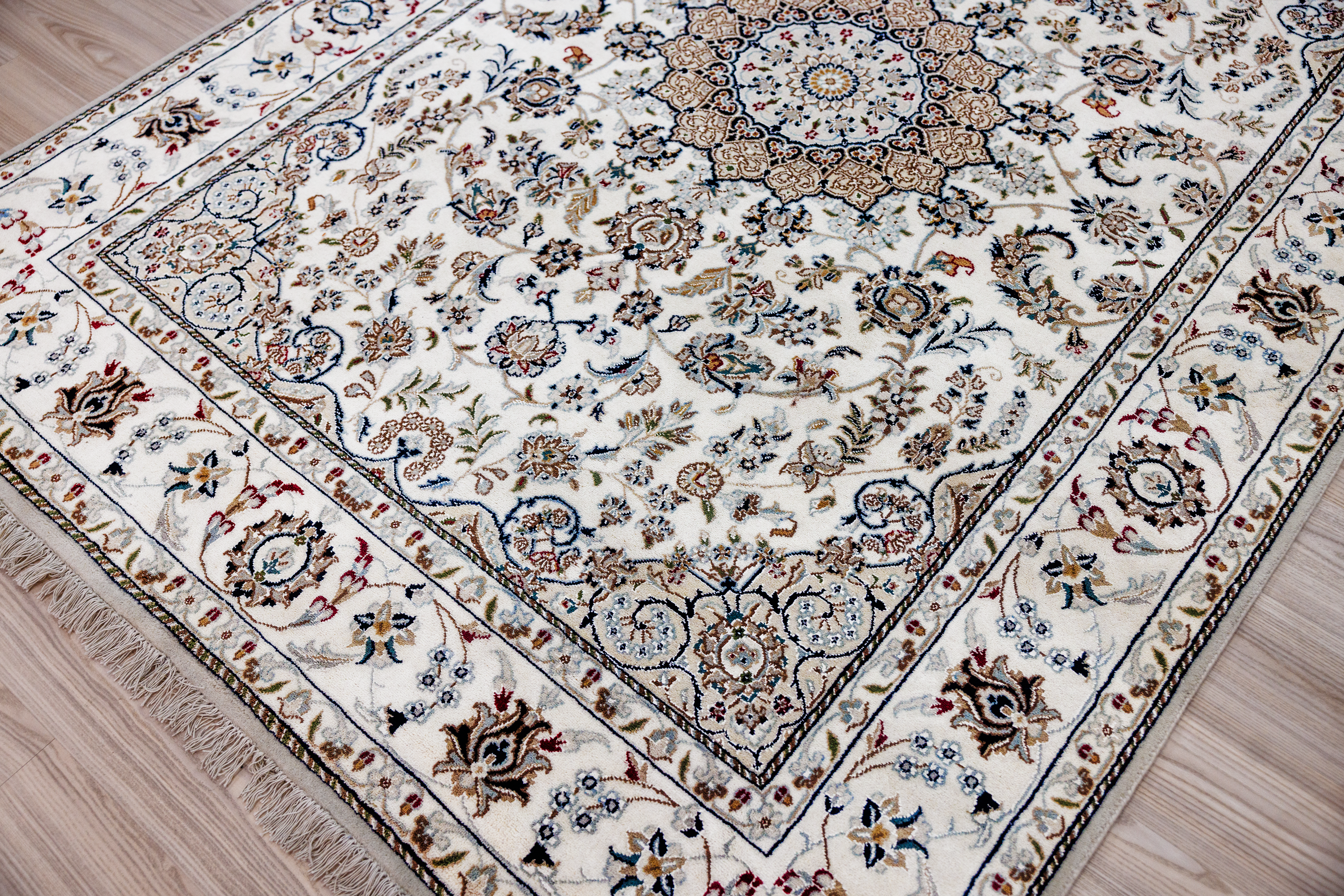 Cream Jaipur Nain Silk n Wool Rug 246cm x 170cm
