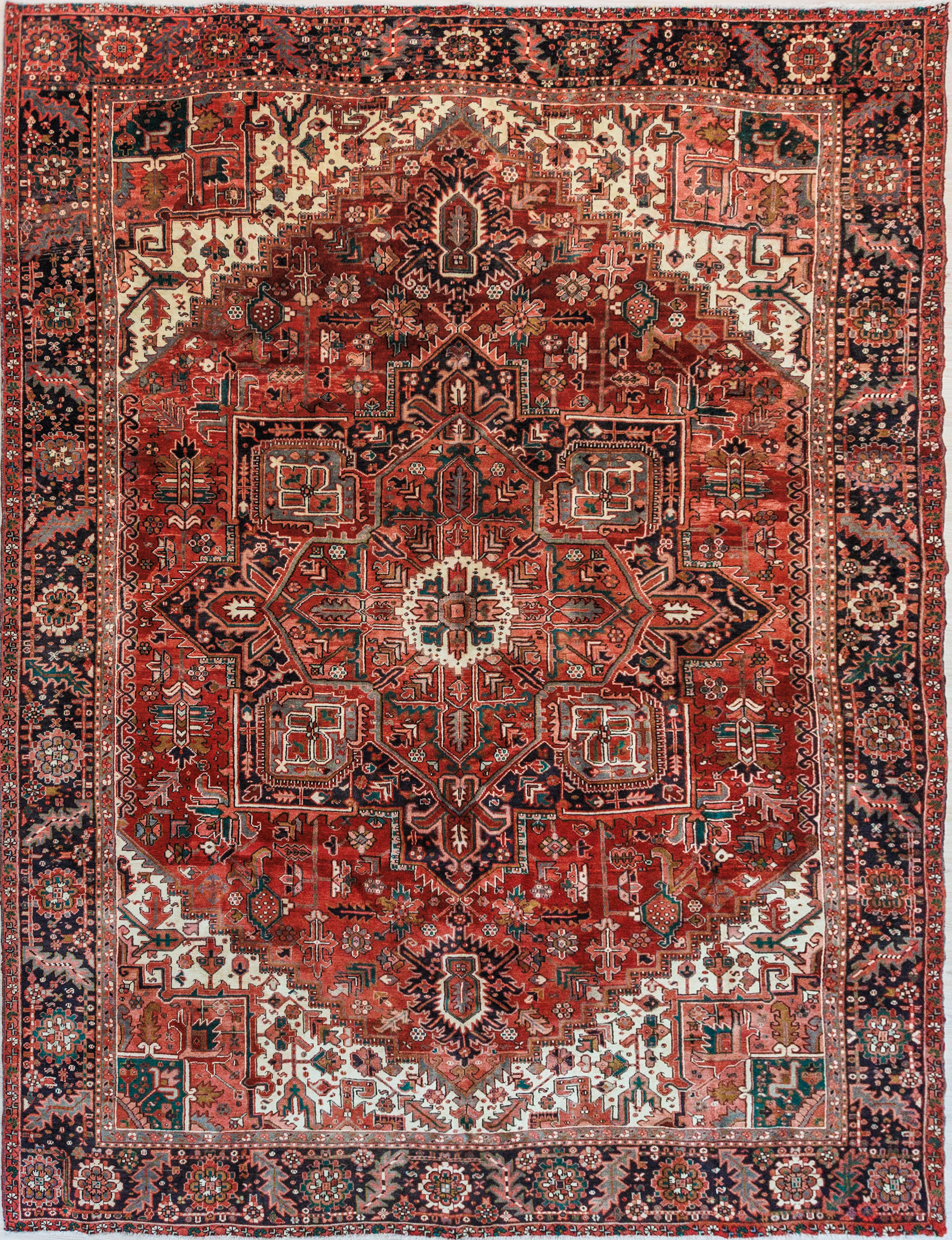 Red Vintage Persian Heriz Wool Rug 390cm x 300cm