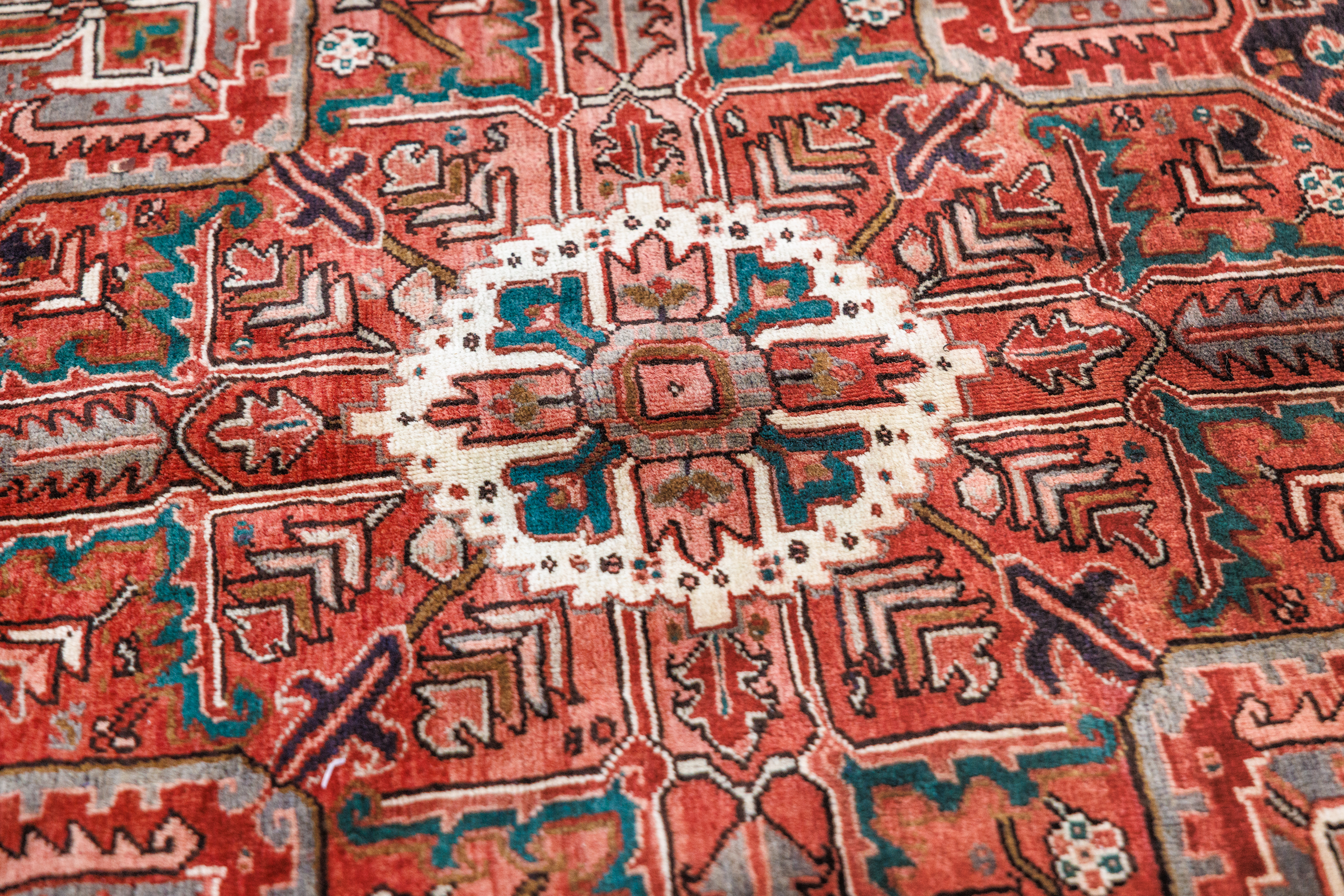 Red Vintage Persian Heriz Wool Rug 390cm x 300cm