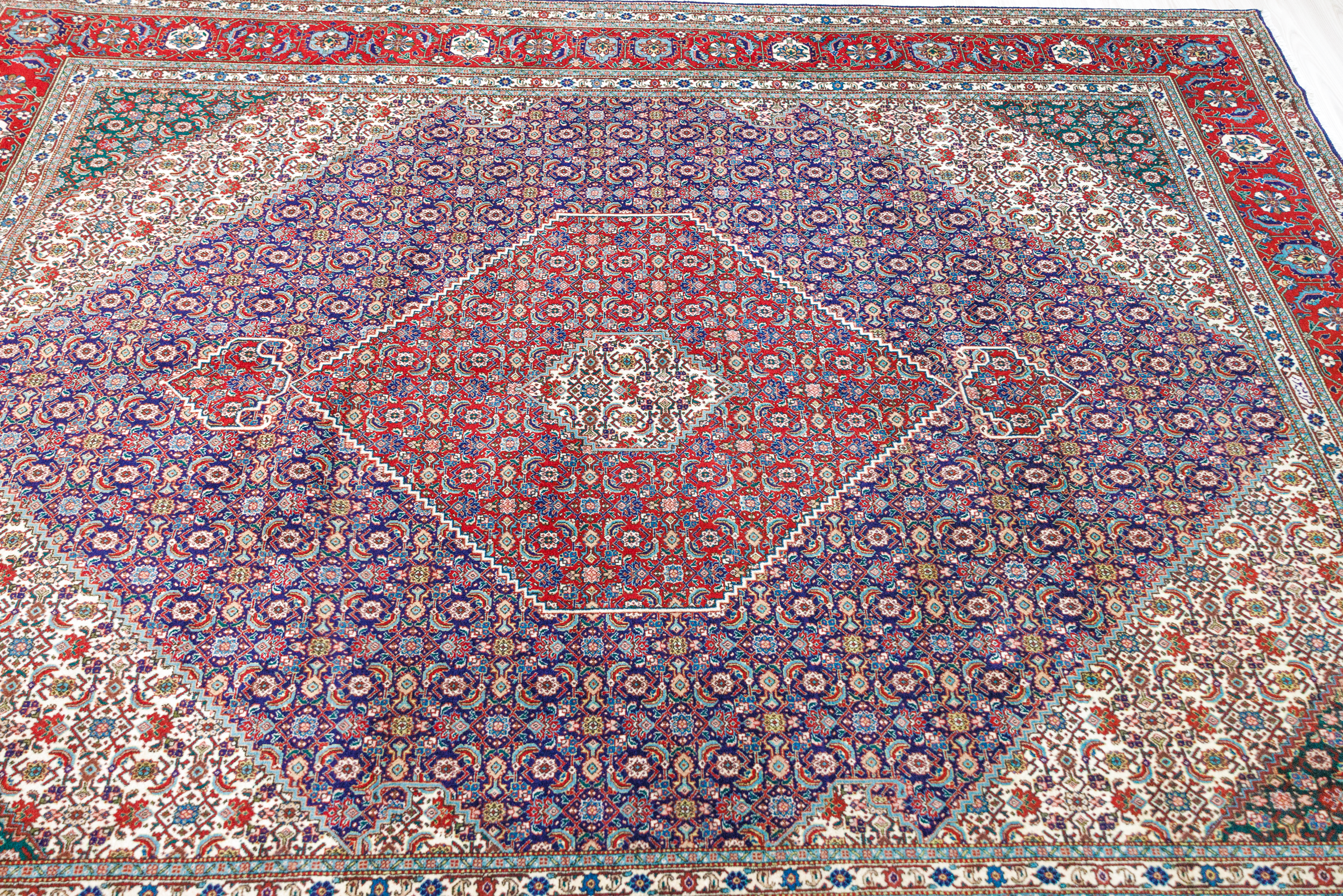 Navy Red  Persian Tabriz Wool Rug 355cm x 250cm