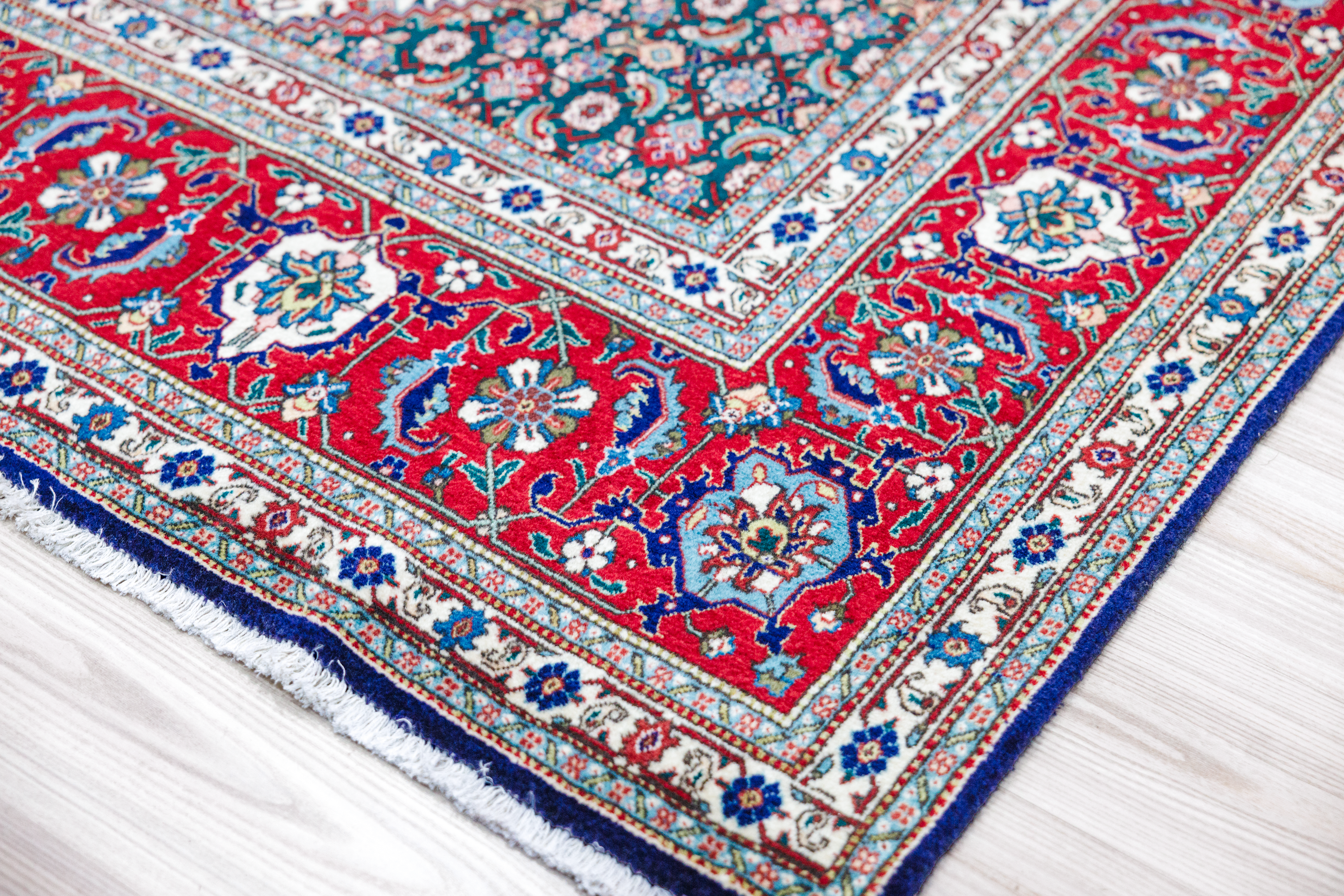 Navy Red  Persian Tabriz Wool Rug 355cm x 250cm