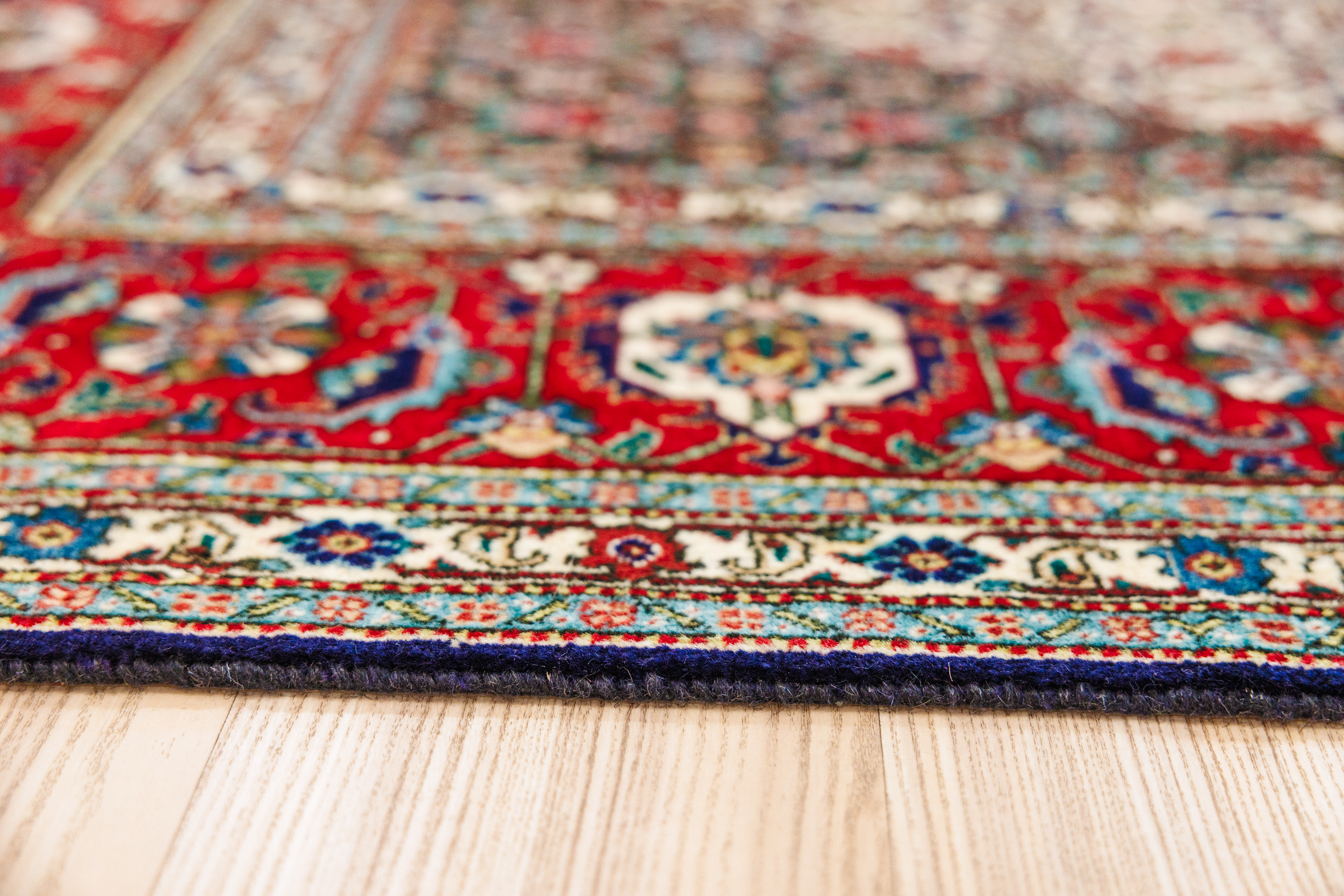 Navy Red  Persian Tabriz Wool Rug 355cm x 250cm