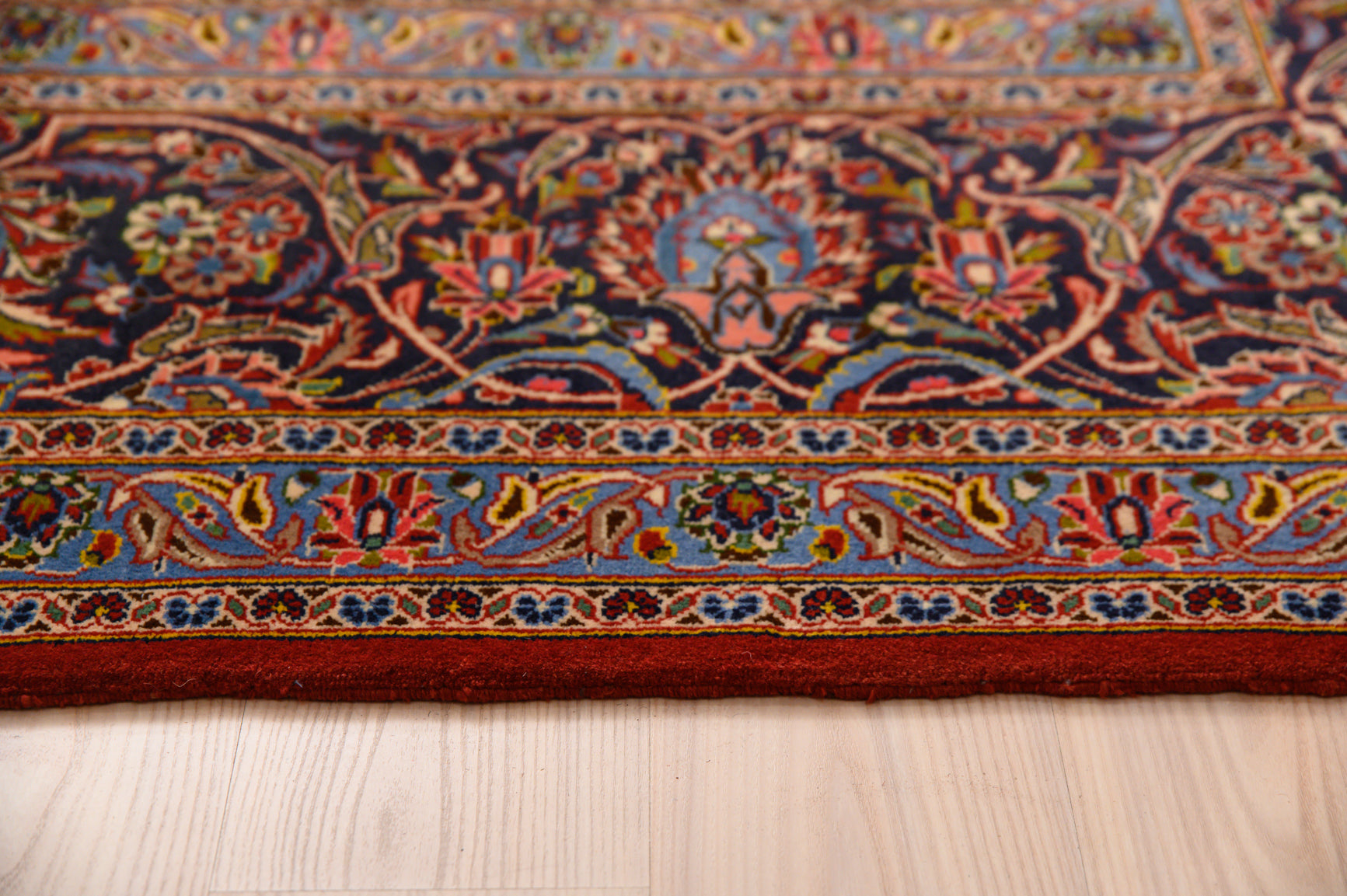 Red Vintage Persian Kashan Wool Rug 405cm x 300cm