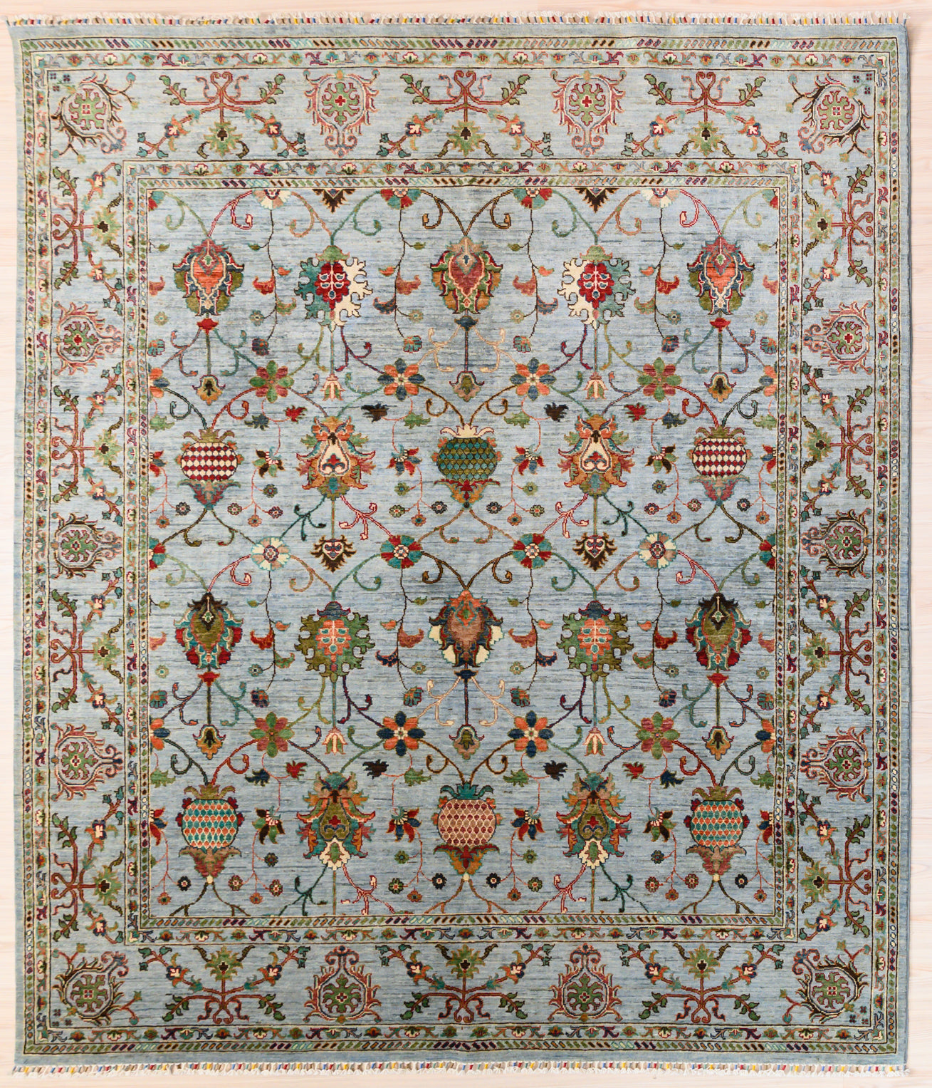 Blue Fine Afghan Sultani Chobi Wool Rug 297cm x 253cm