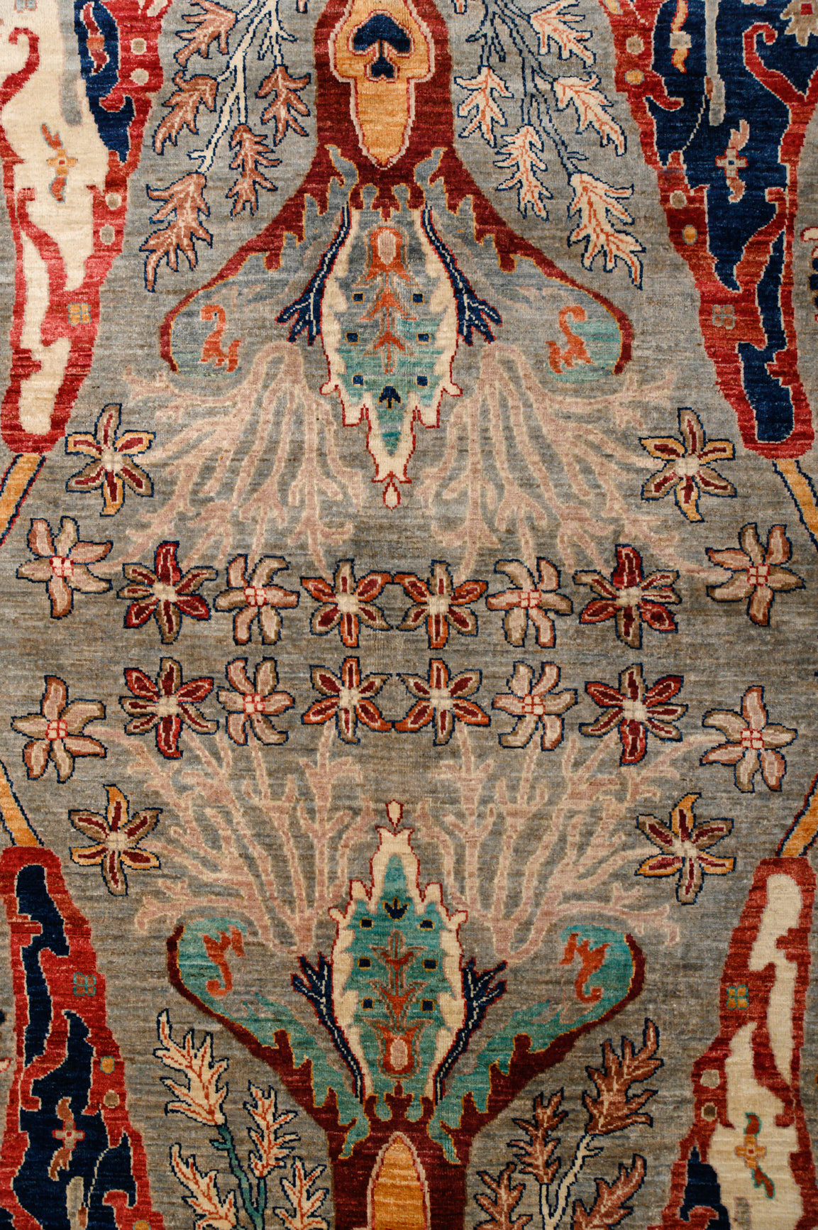 Grey XL Afghan Chobi Wool Rug 397cm x 302cm