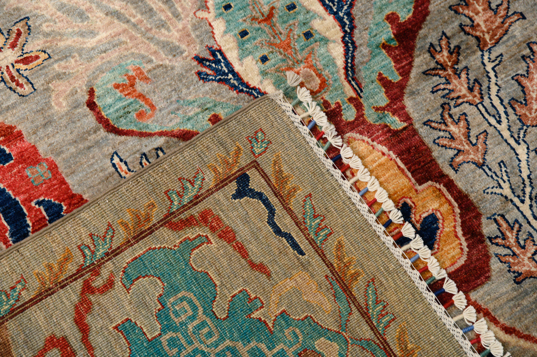 Grey XL Afghan Chobi Wool Rug 397cm x 302cm