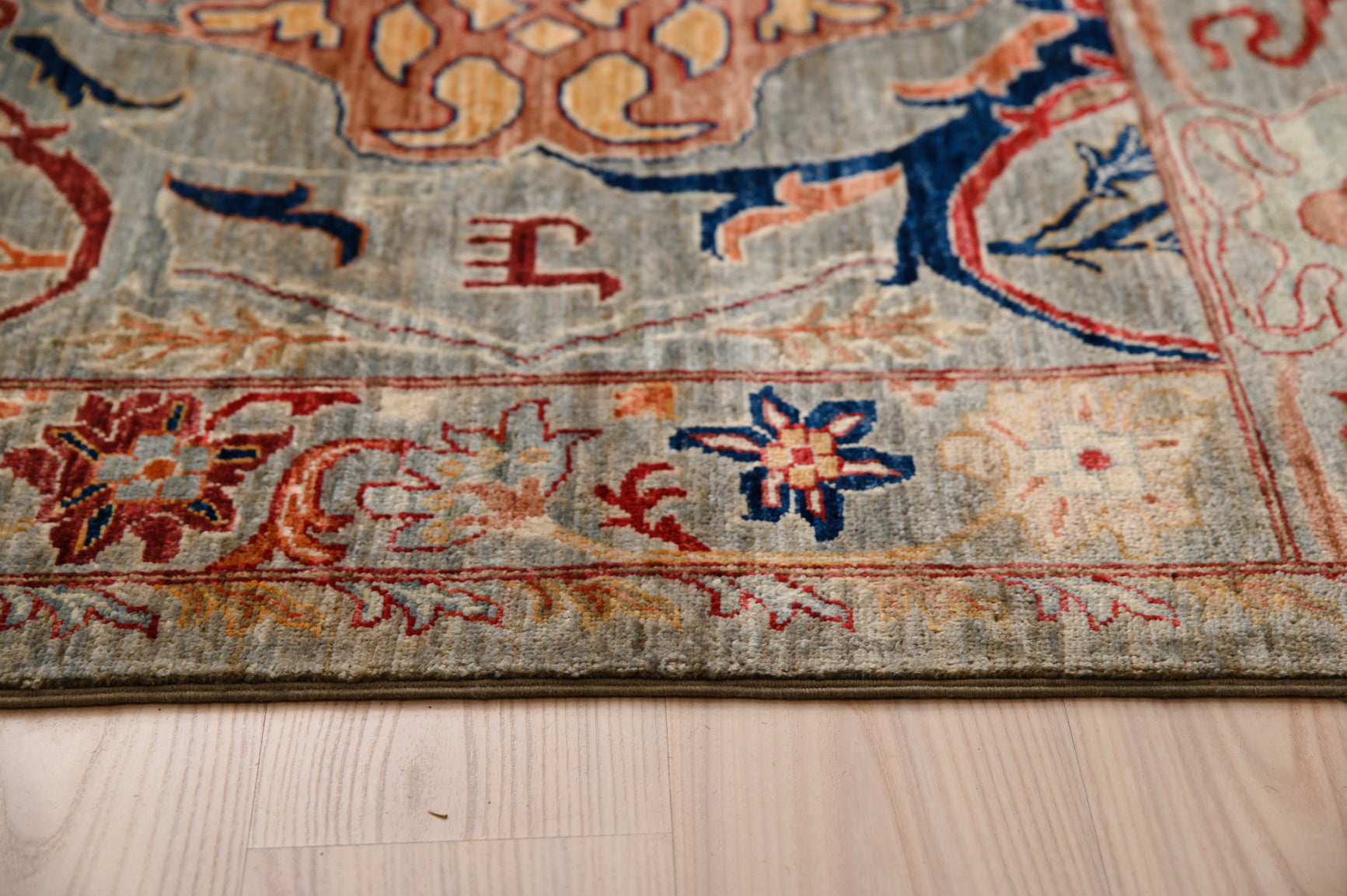Grey XL Afghan Chobi Wool Rug 397cm x 302cm