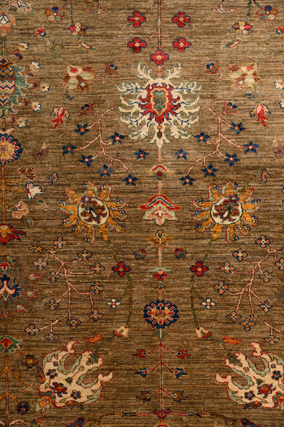 Taupe Afghan Sultani Chobi Wool Rug 297cm x 258cm