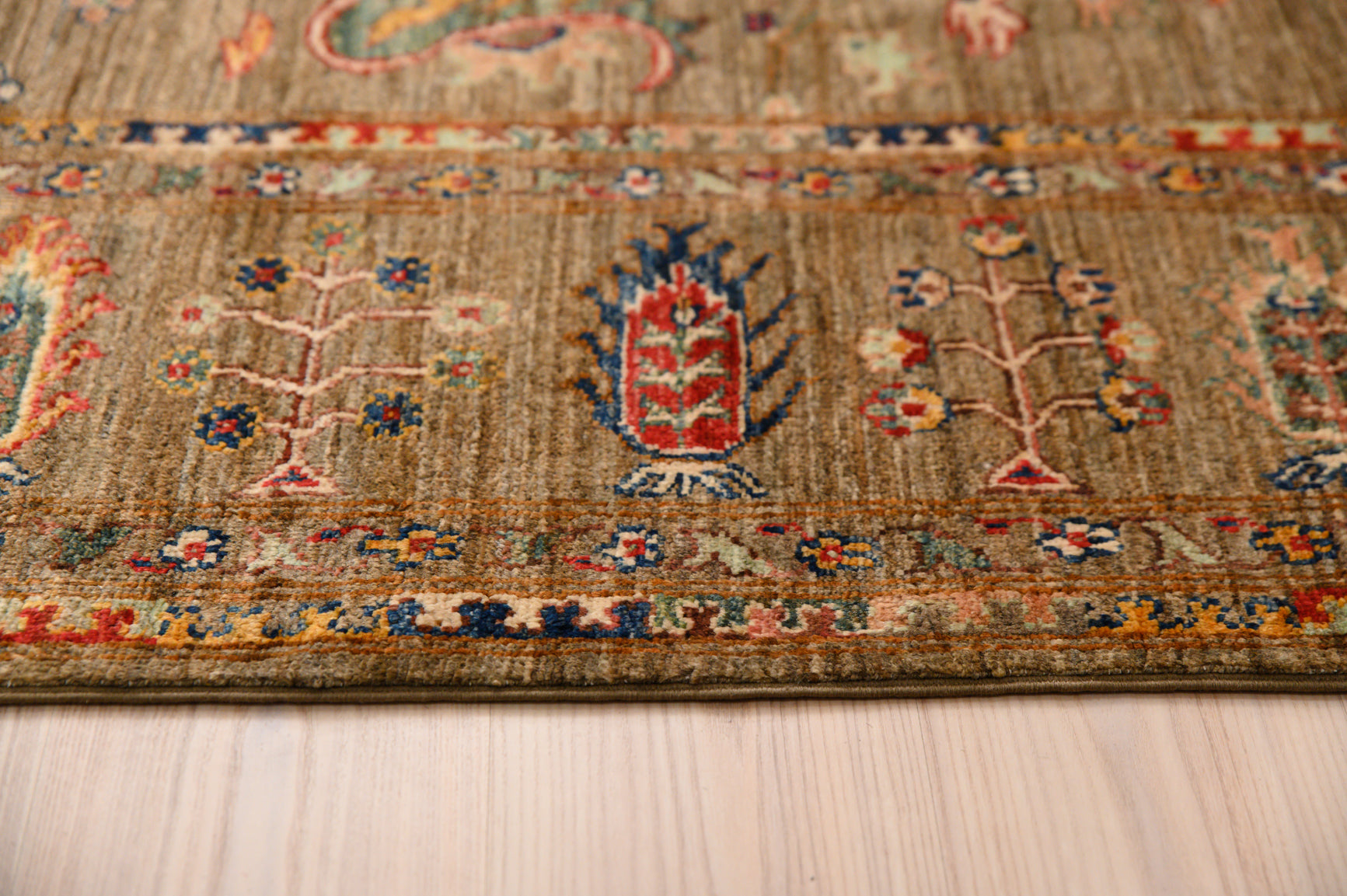Taupe Afghan Sultani Chobi Wool Rug 297cm x 258cm