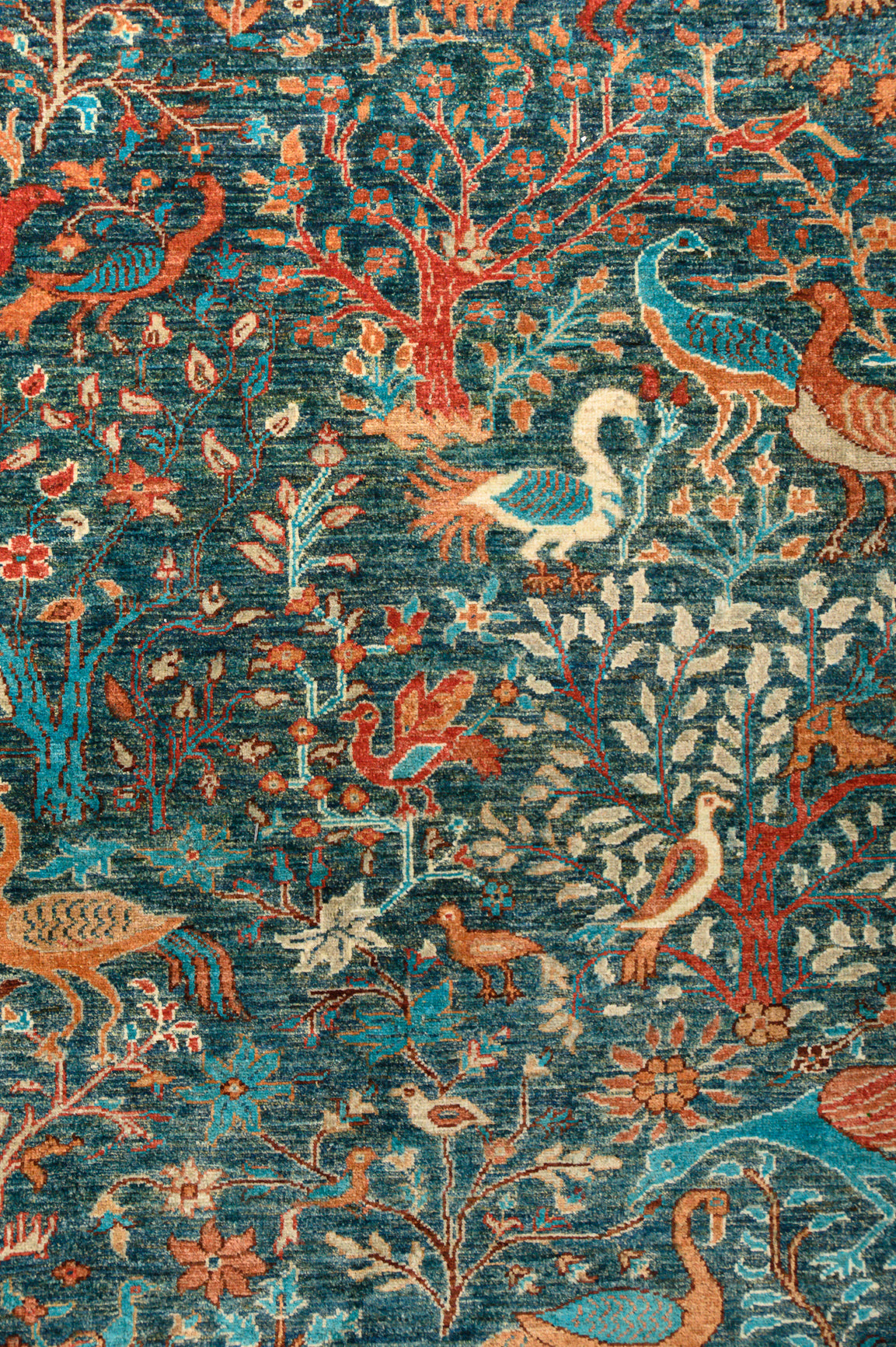 Green Pictorial Afghan Chobi Wool Rug 361cm x 277cm