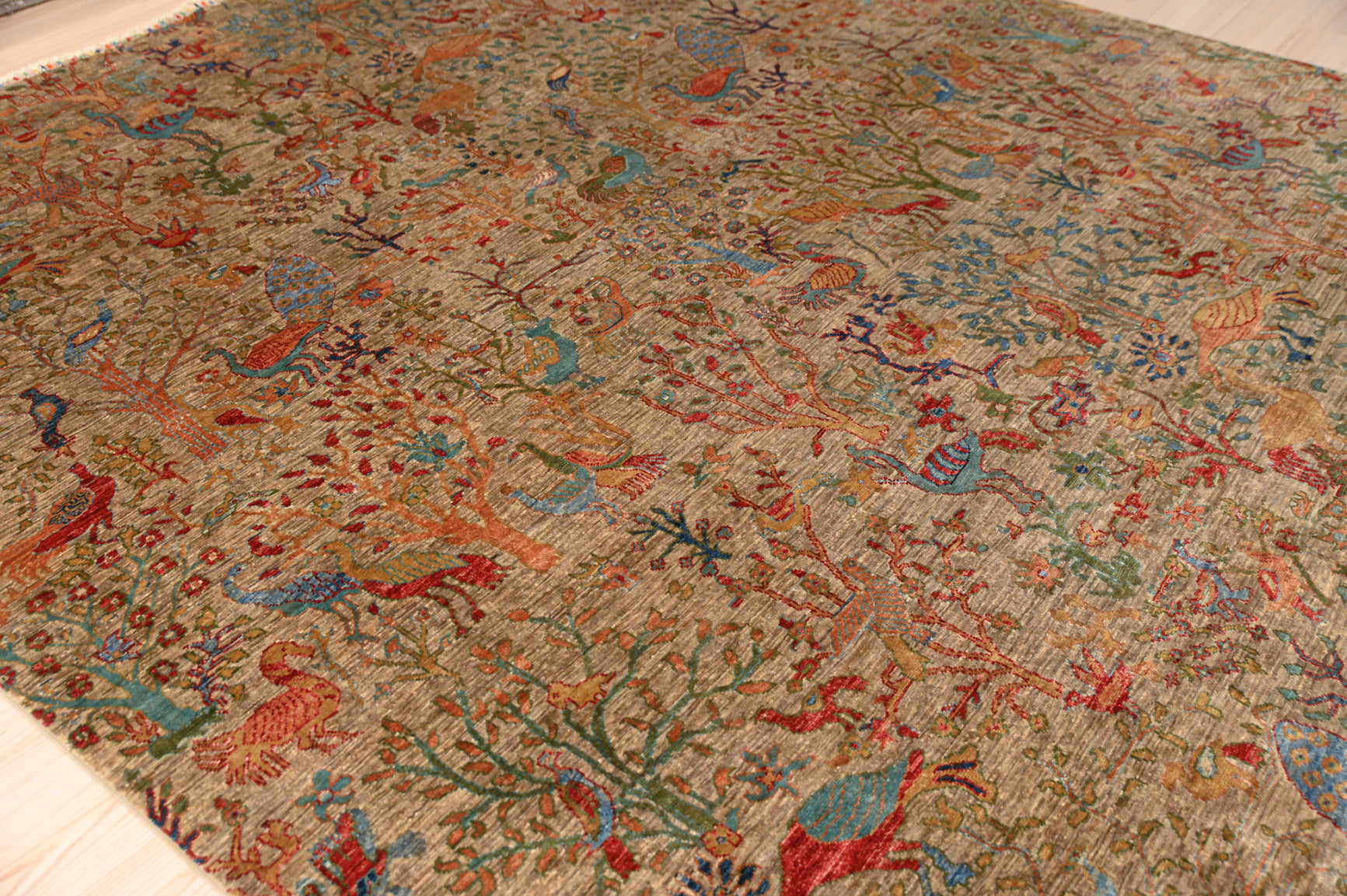 Light Sienna Afghan Pictorial Chobi Wool Rug 371cm x 272cm