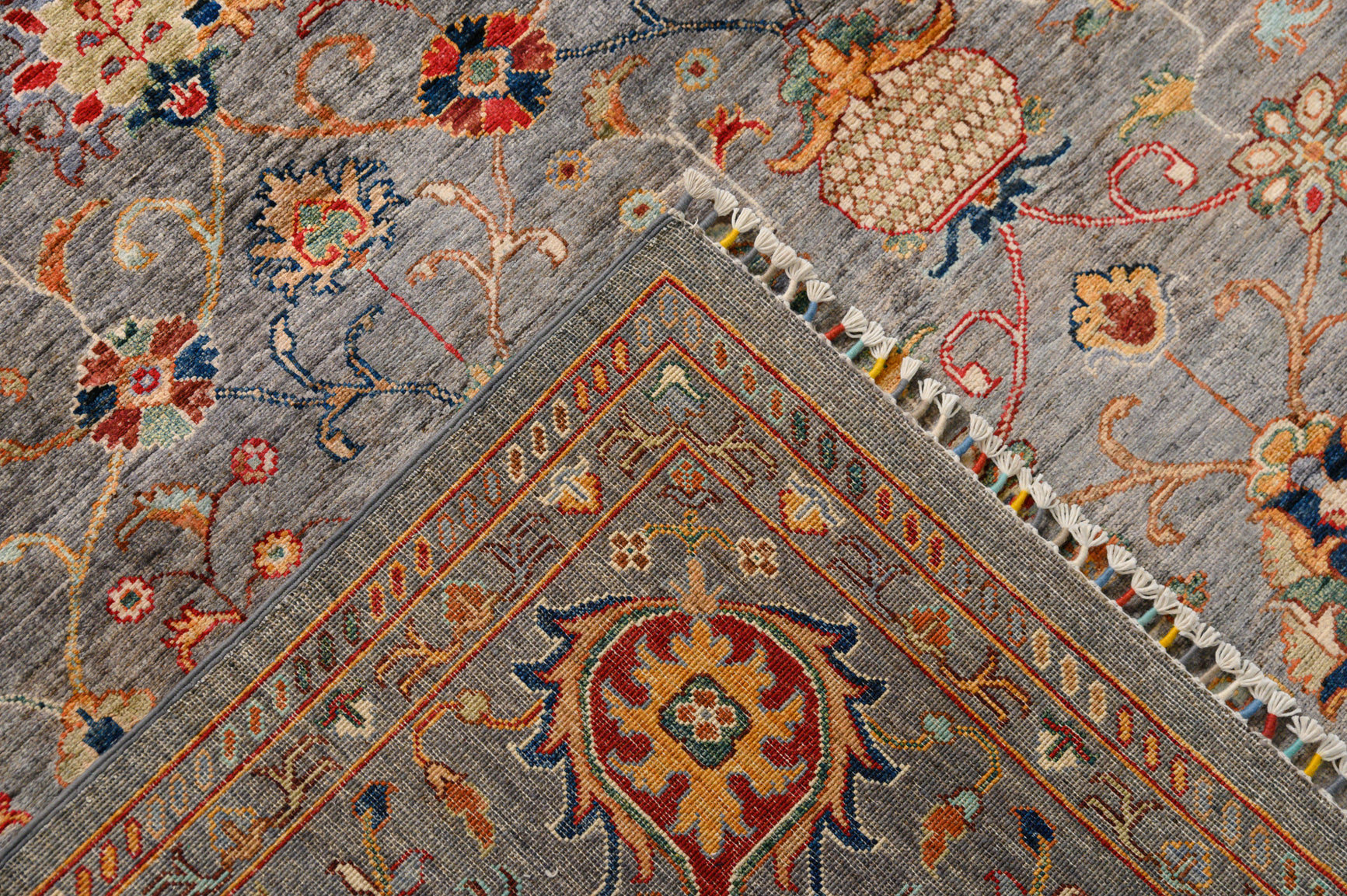 Grey Fine Afghan Sultani Chobi Wool Rug 294cm x 245cm