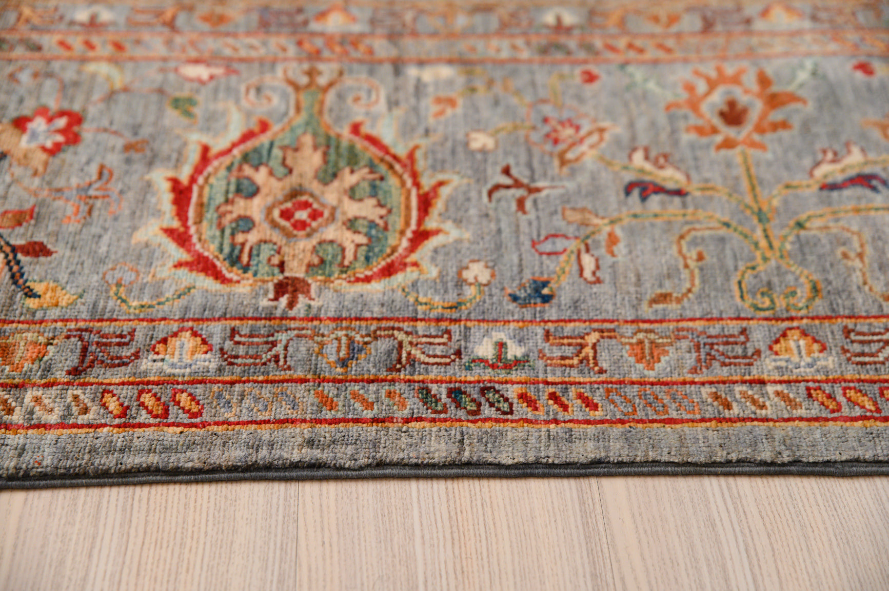Grey Fine Afghan Sultani Chobi Wool Rug 294cm x 245cm