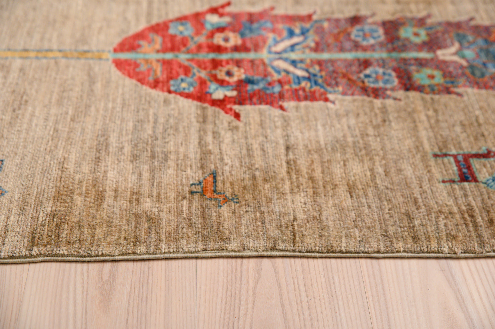 Fawn Afghan Rural Chobi Wool Rug 316cm x 206cm