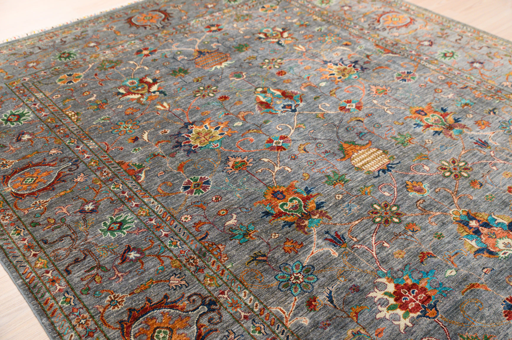Charcoal Fine Afghan Sultani Chobi Wool Rug 301m x 247cm