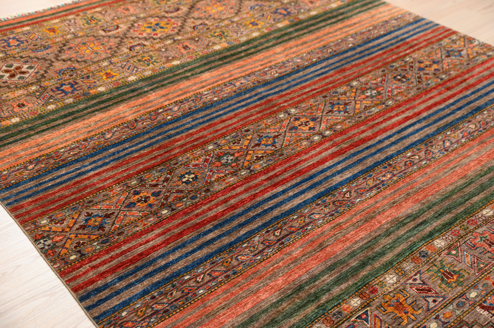 Multicolour Rare Afghan Khurjin Chobi Rug 300 cm x 210cm