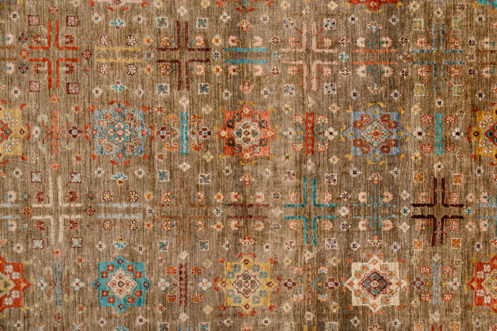Beige Fawn Afghan Chobi Rug 296cm x 200cm